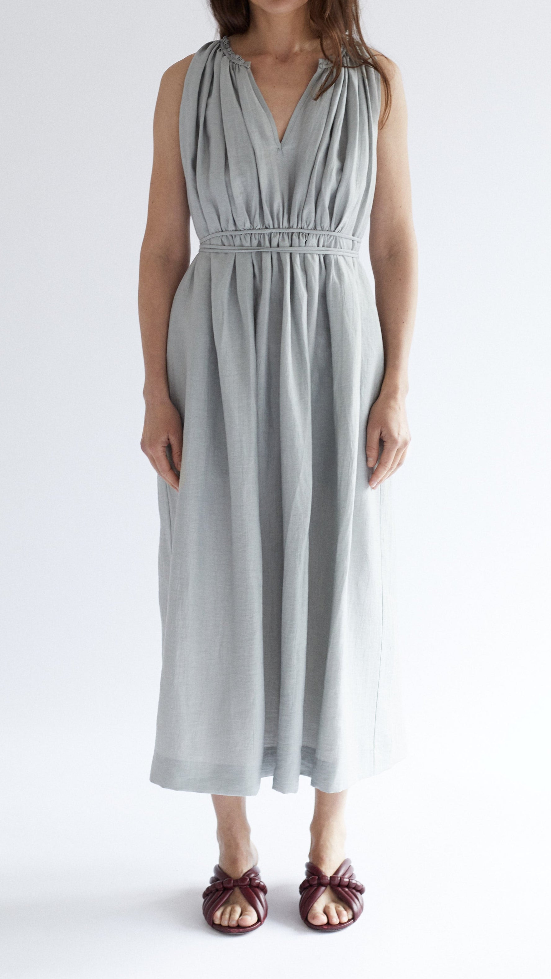 Babara Dress - Crashed Linen - Grey