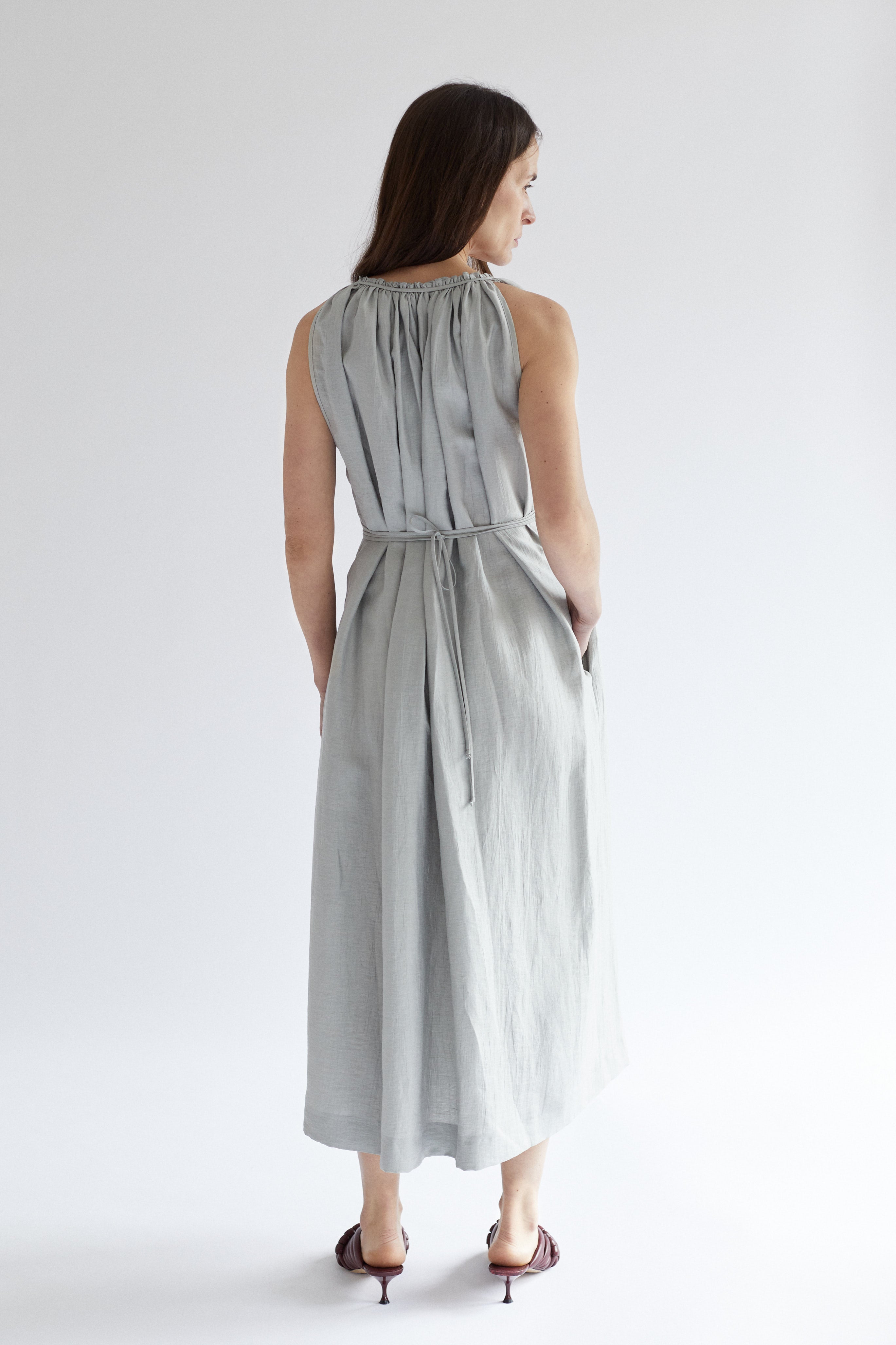 Babara Dress - Crashed Linen - Grey