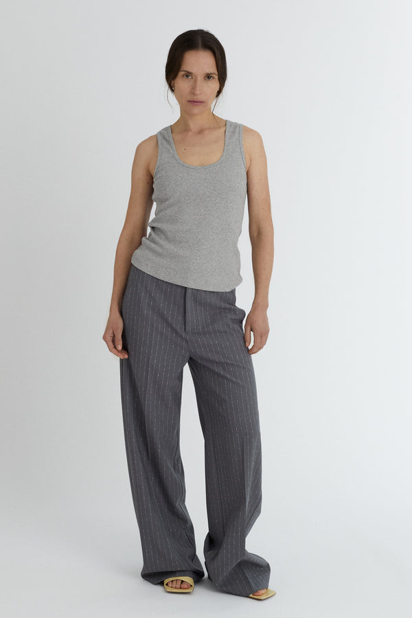 Selma Pants (Pin Stripe) - Cool Wool - Grey