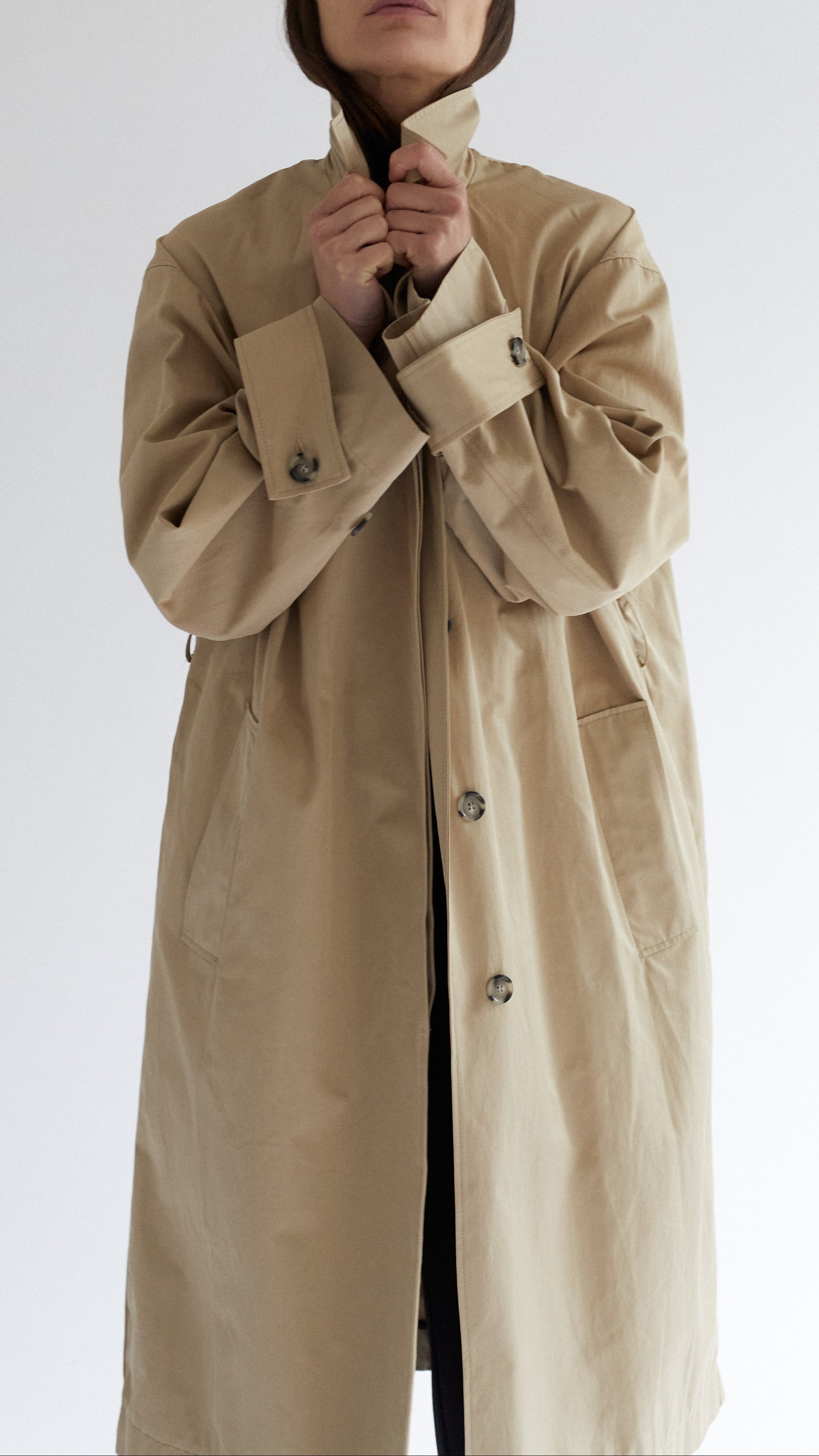 Bea Coat in Coated Cotton Twill