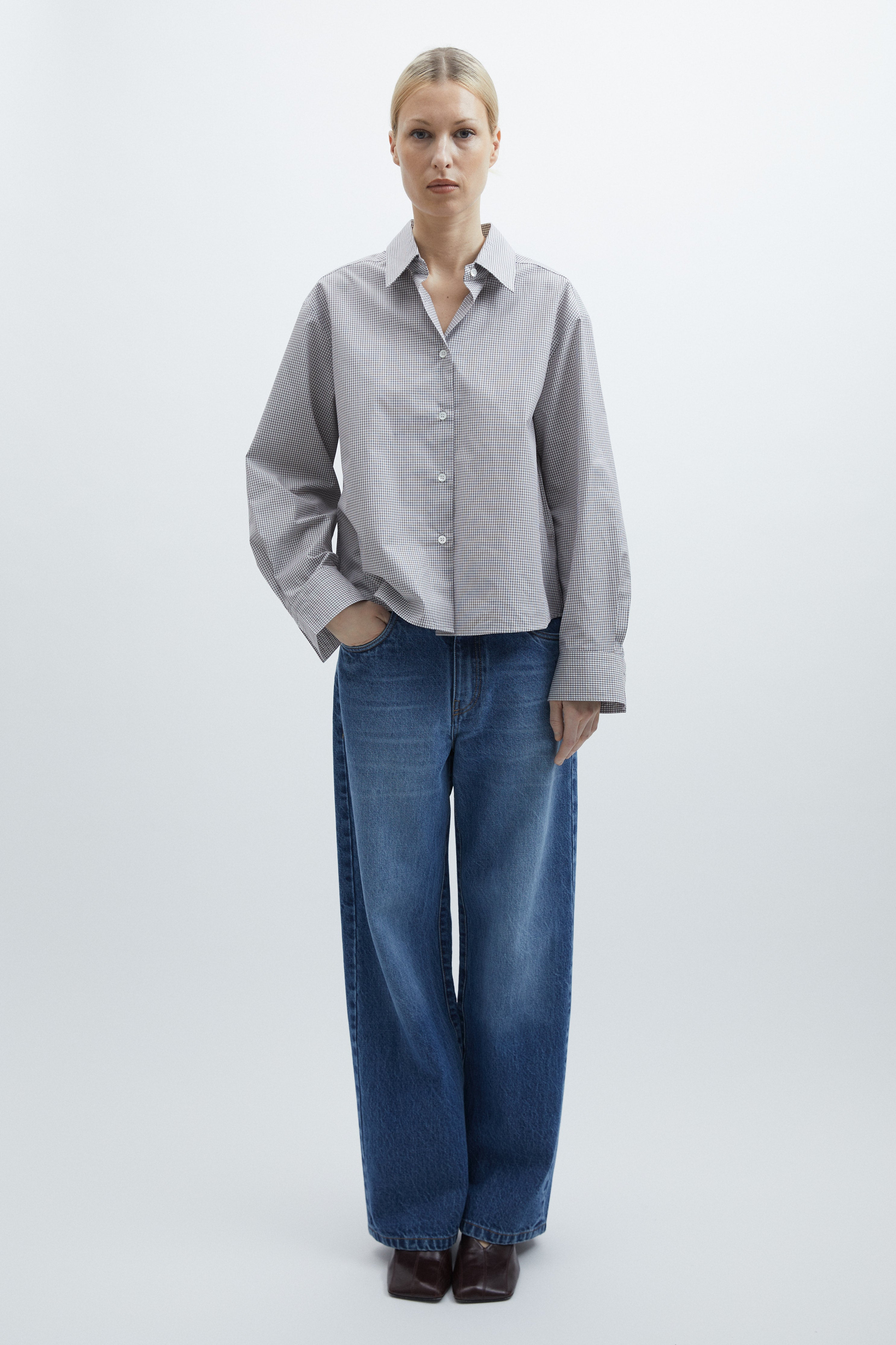 Selda Shirt in Brown check