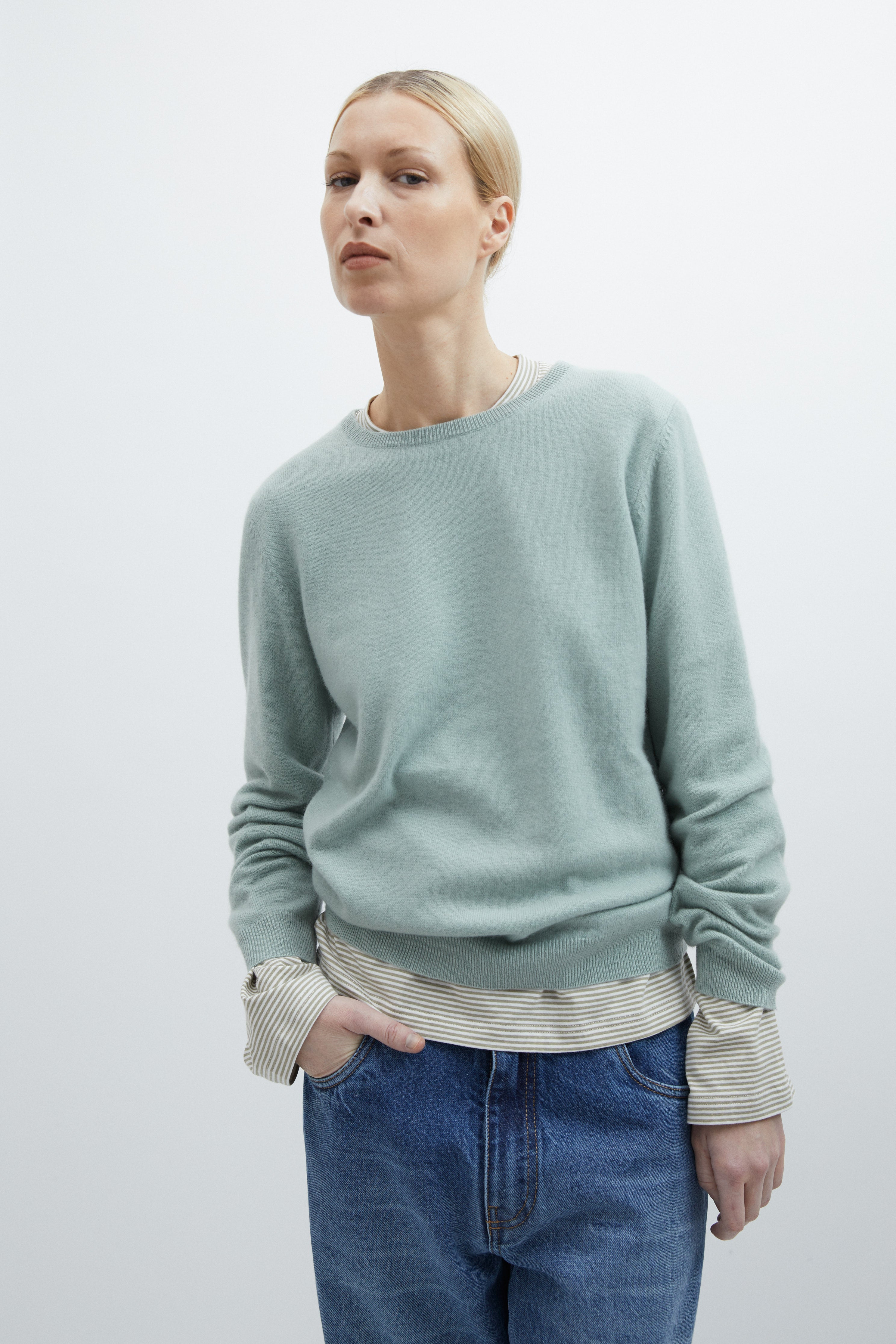 Gigi knit in Pistacchio cashmere