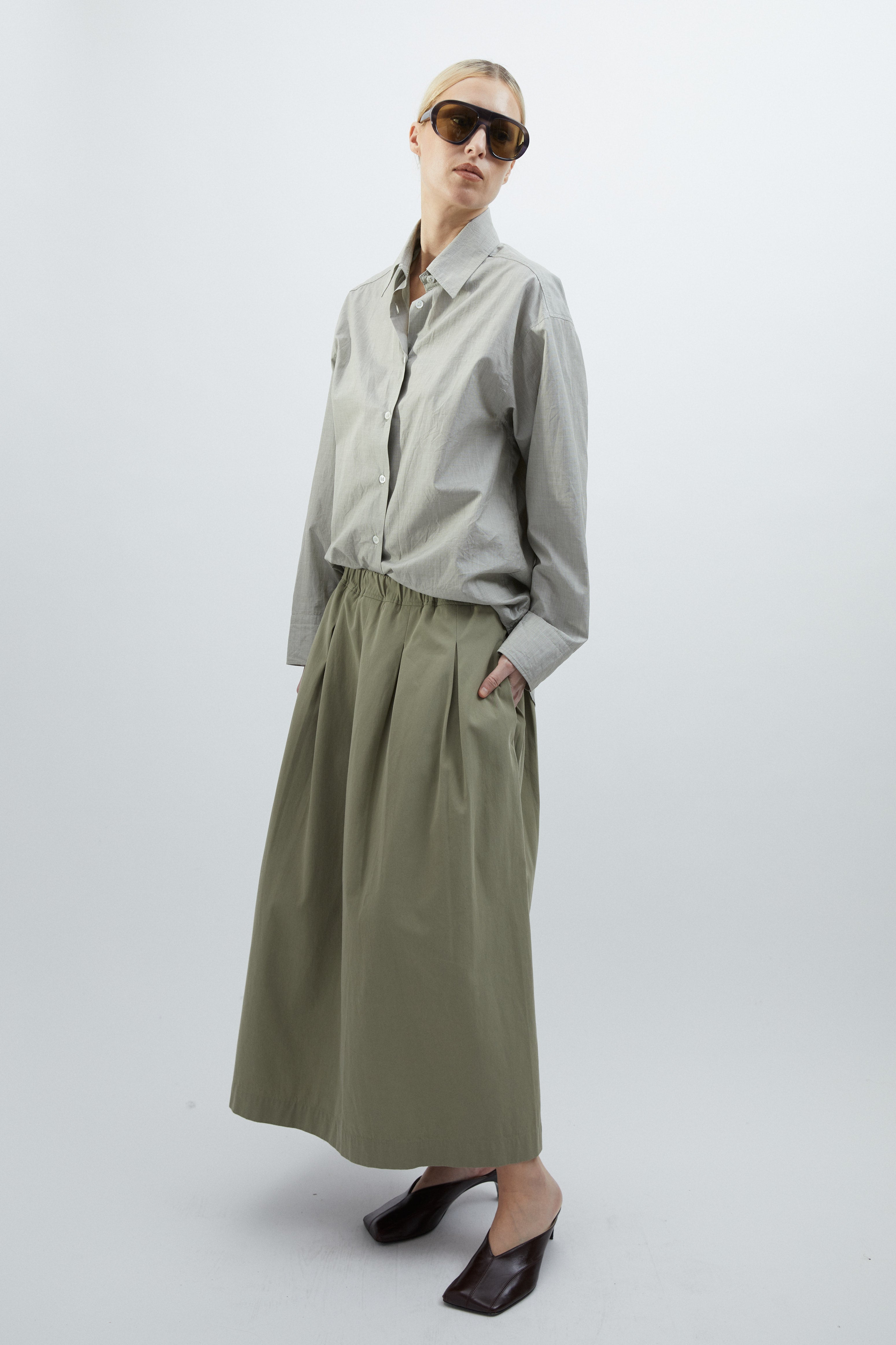 Viola skirt in Khaki cotton
