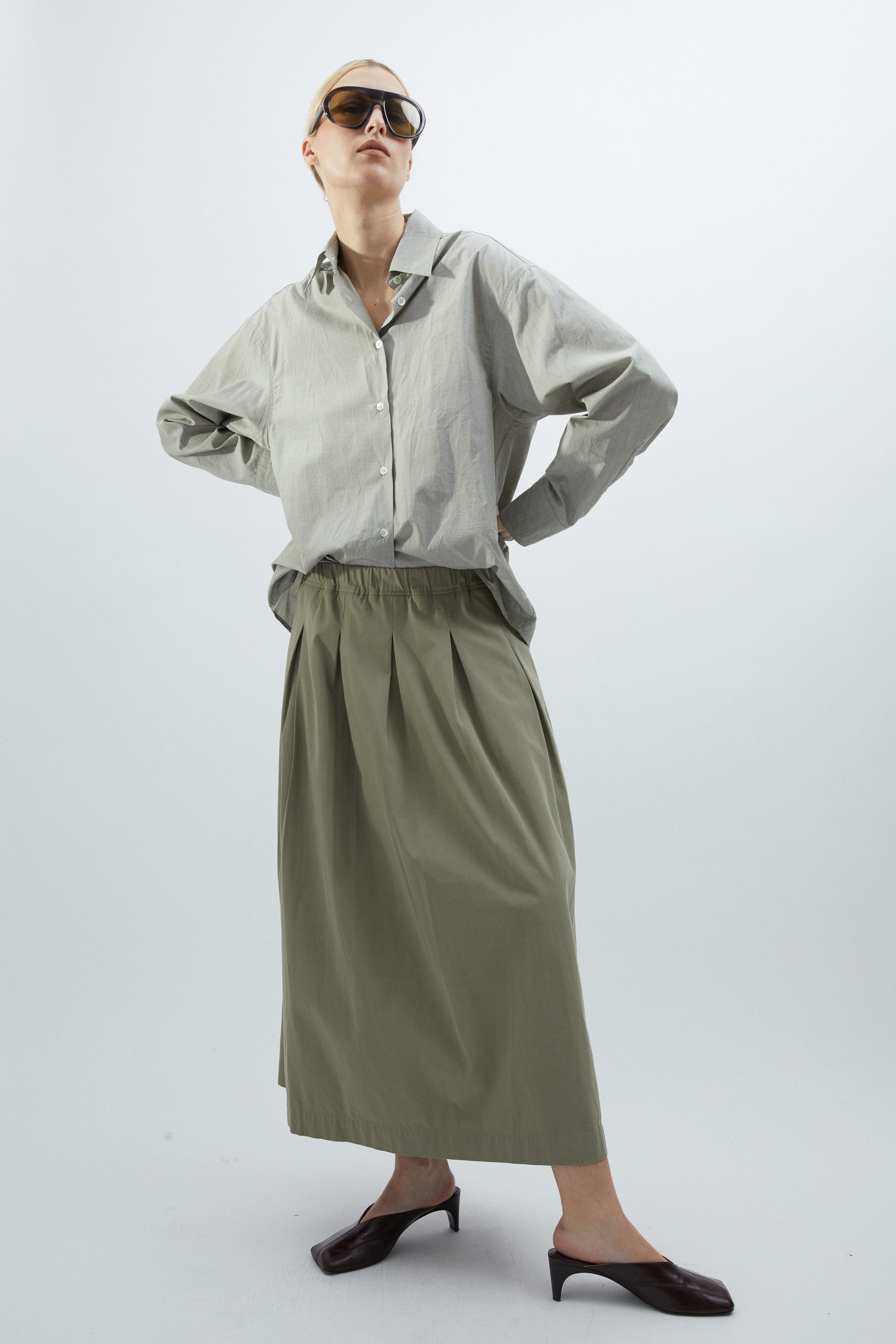 Viola skirt in Khaki cotton