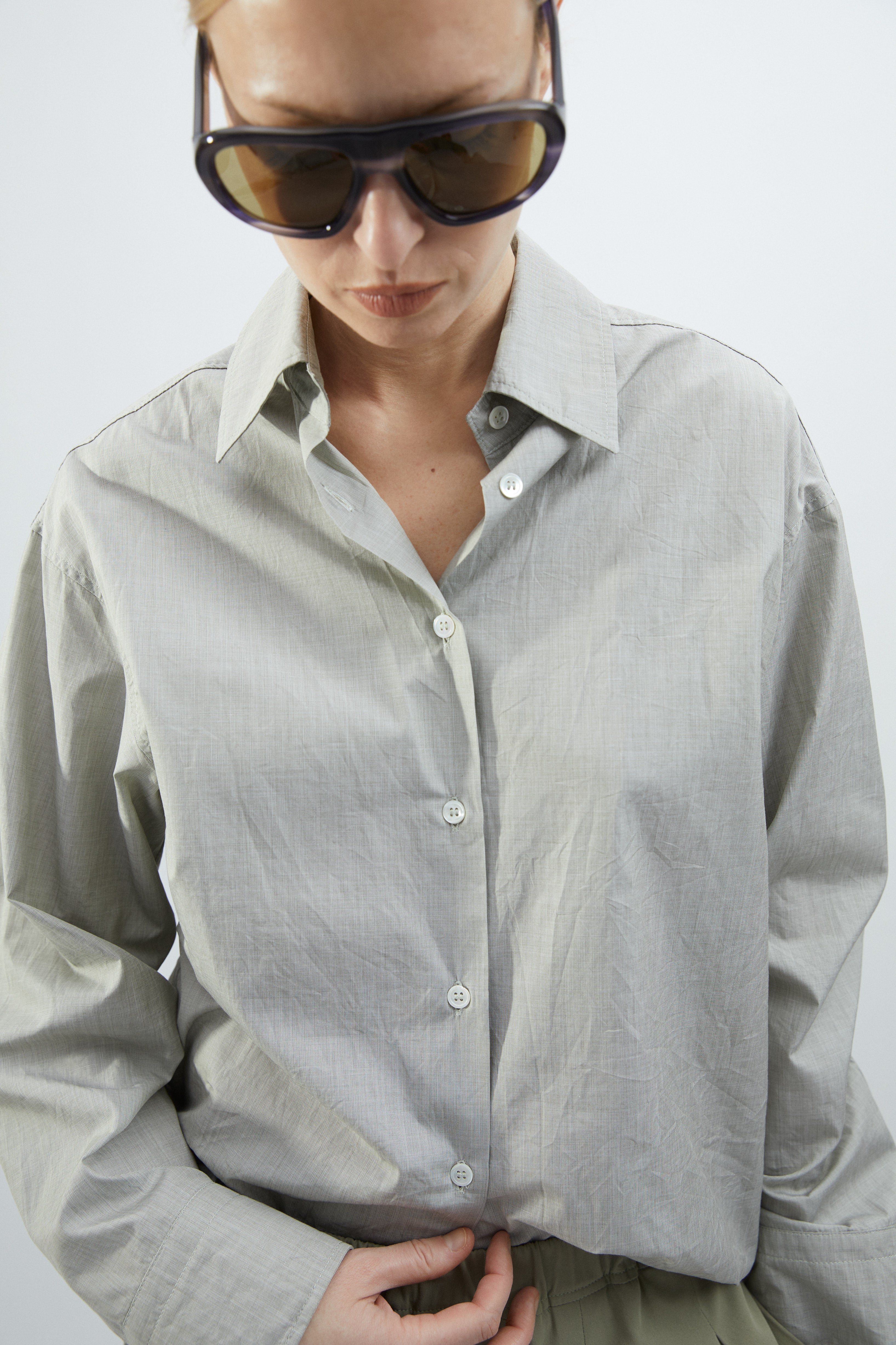 Naomi shirt in Khaki melange