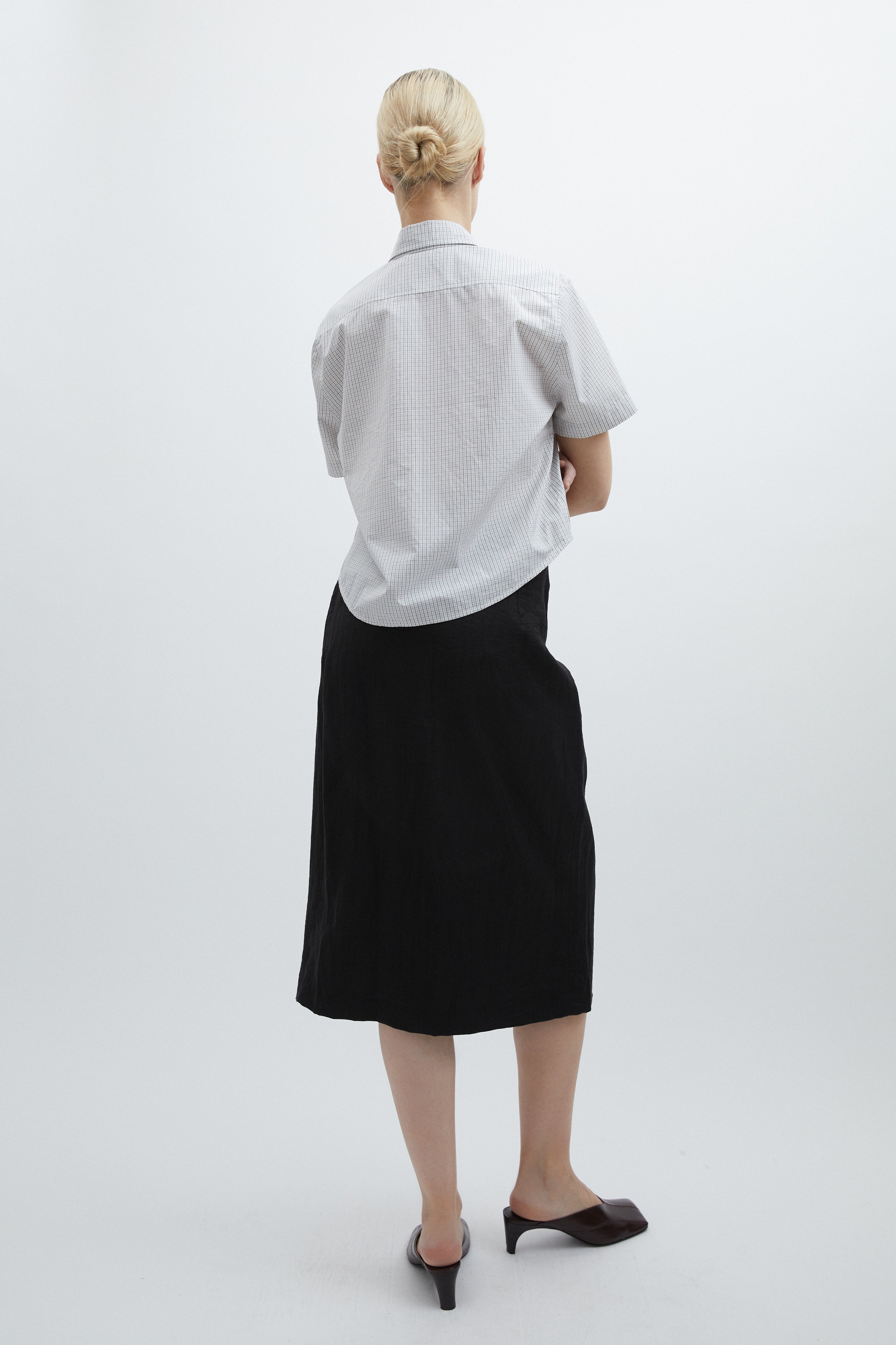 Bella shirt in White checked cotton