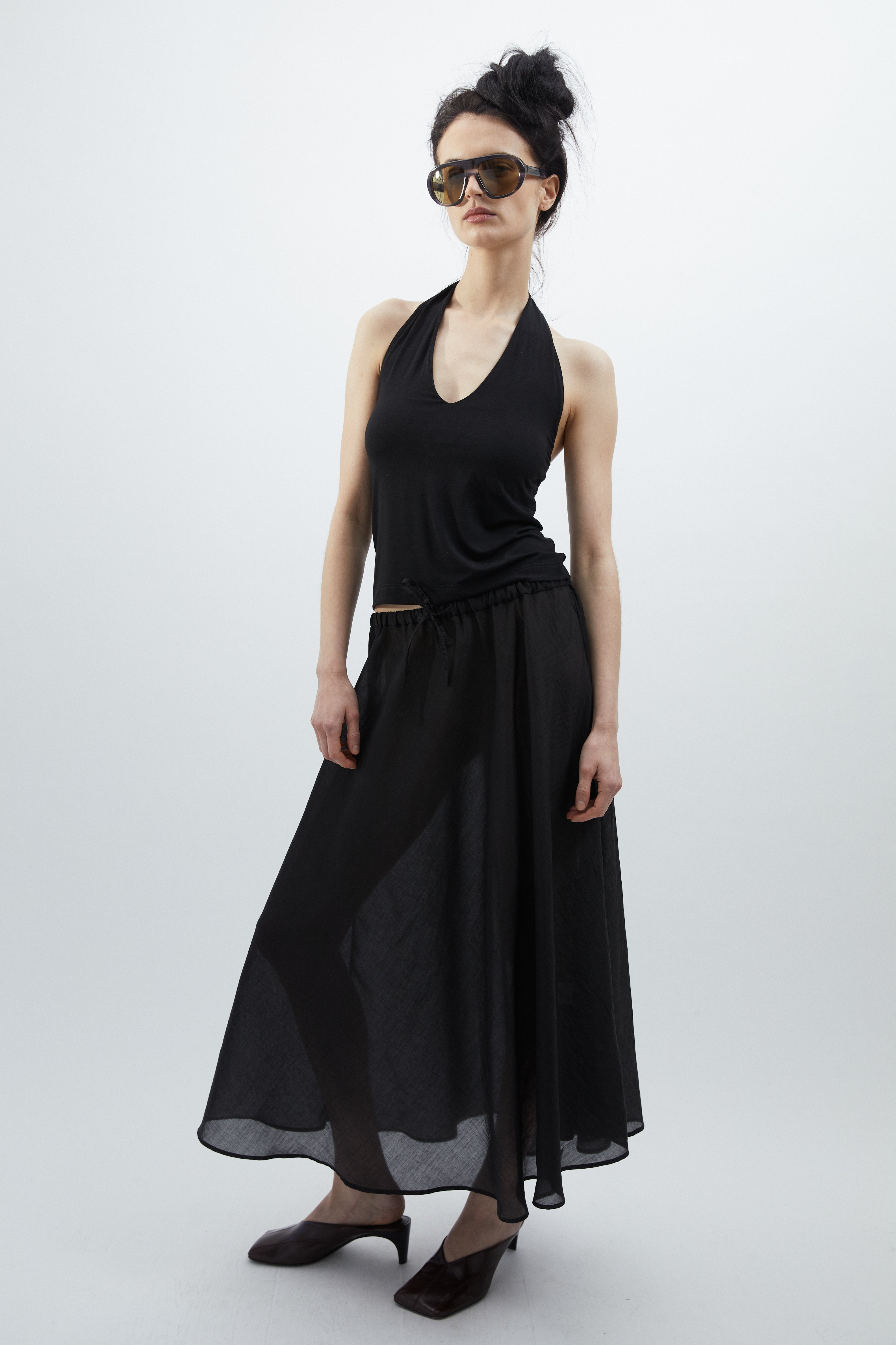 Luba top in Black bamboo jersey