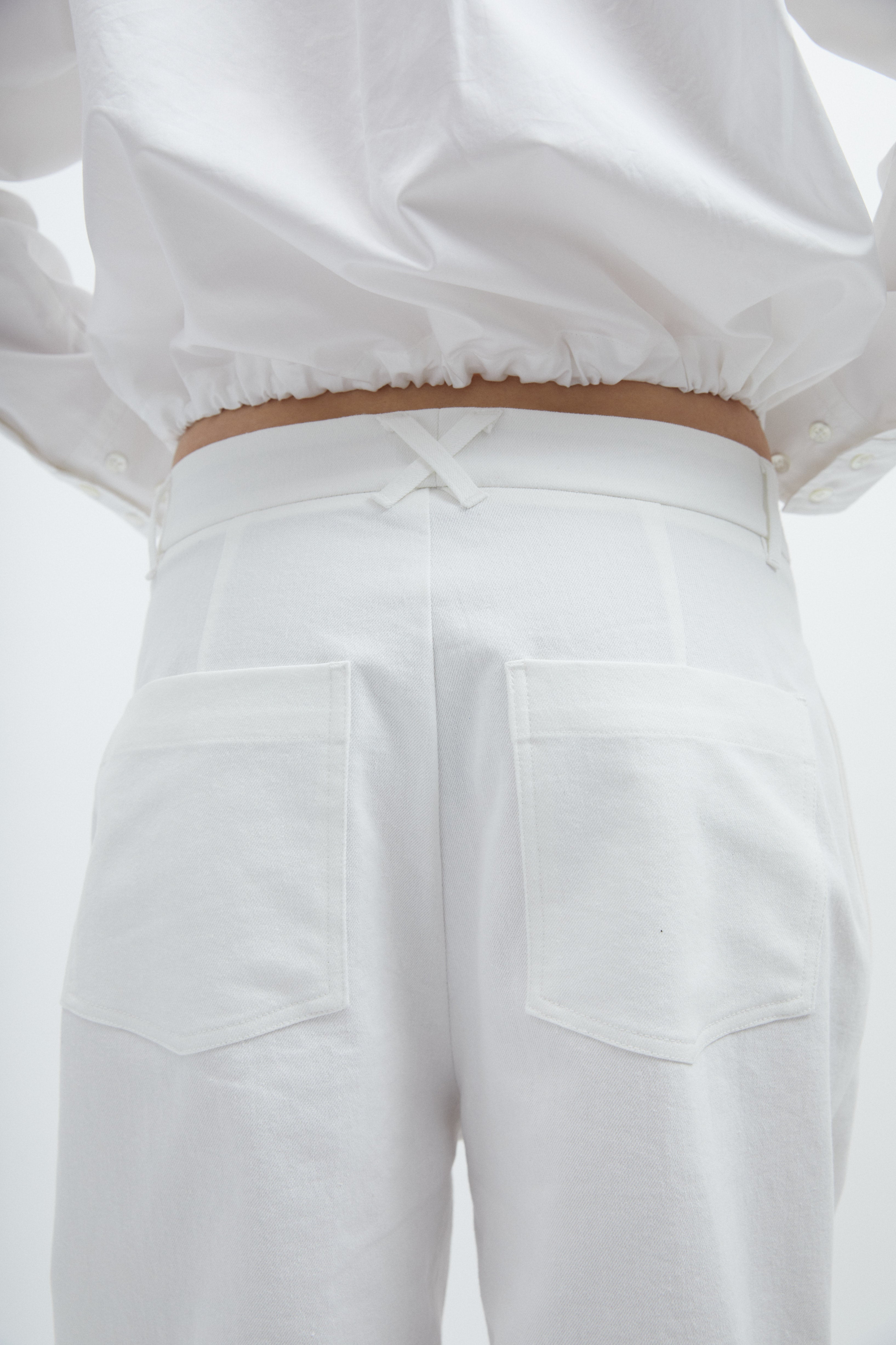 Liv pants in White cotton twill
