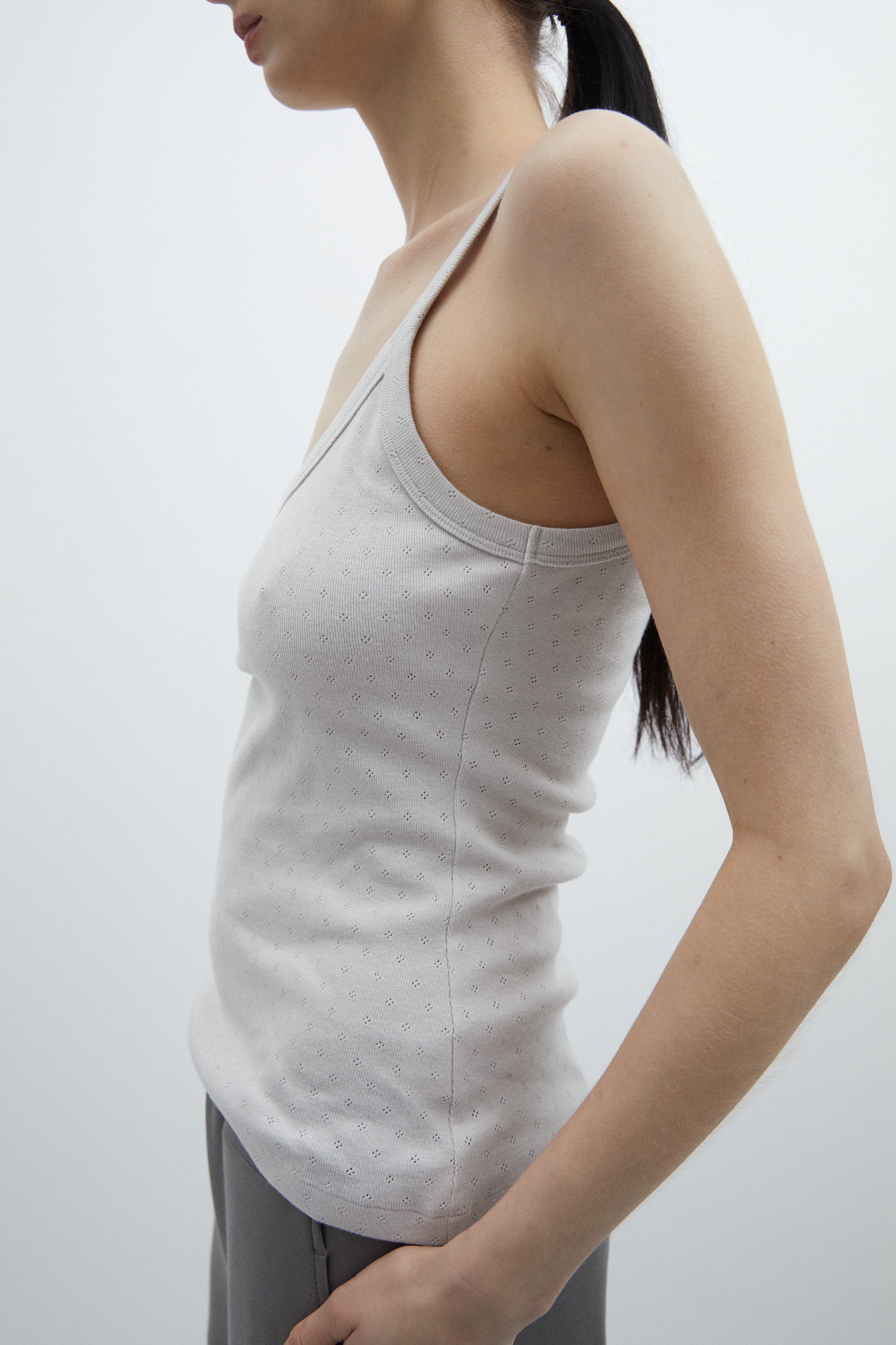 Alma tank top in Grey cotton
