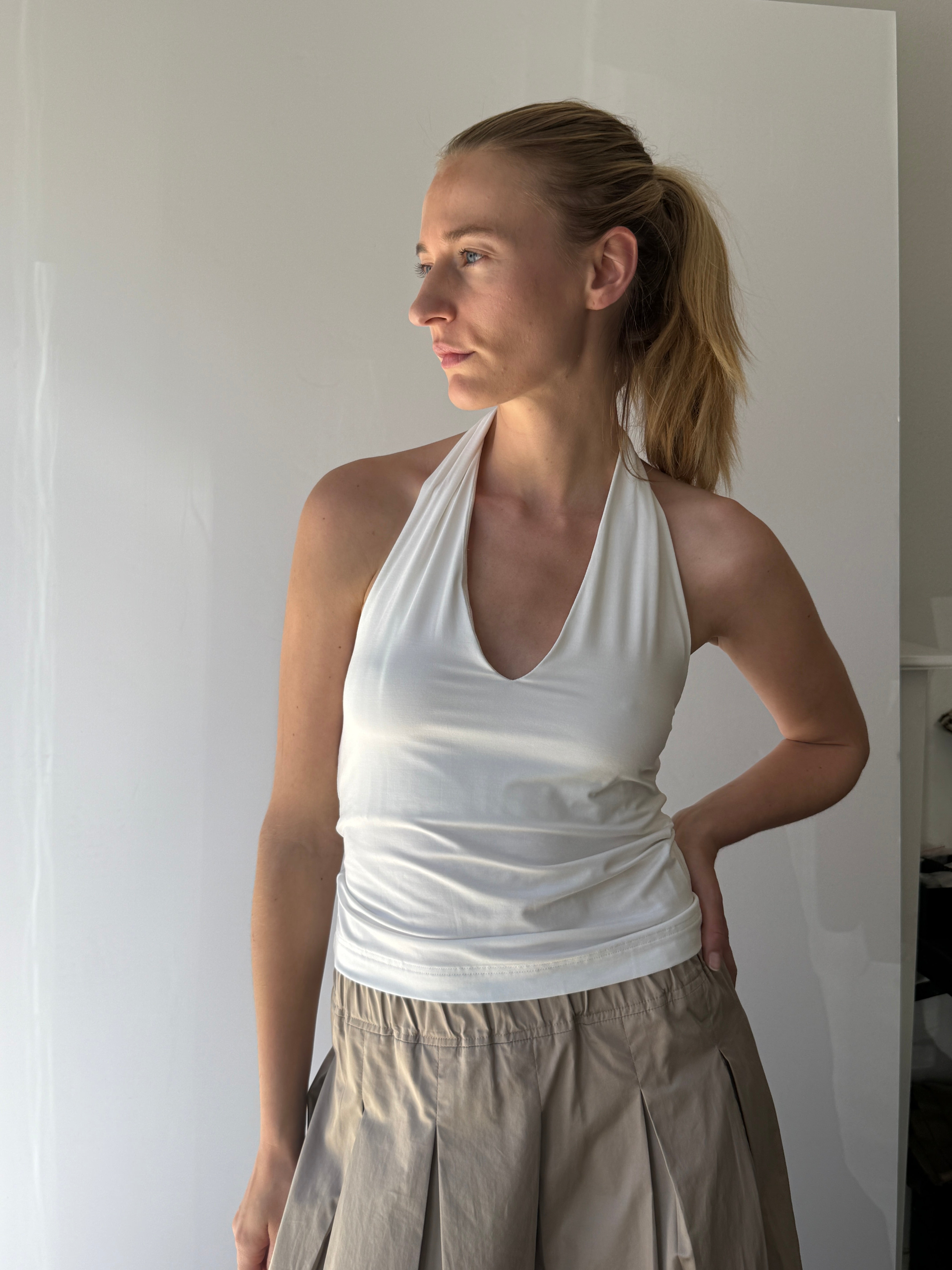 Luba top in White bamboo jersey