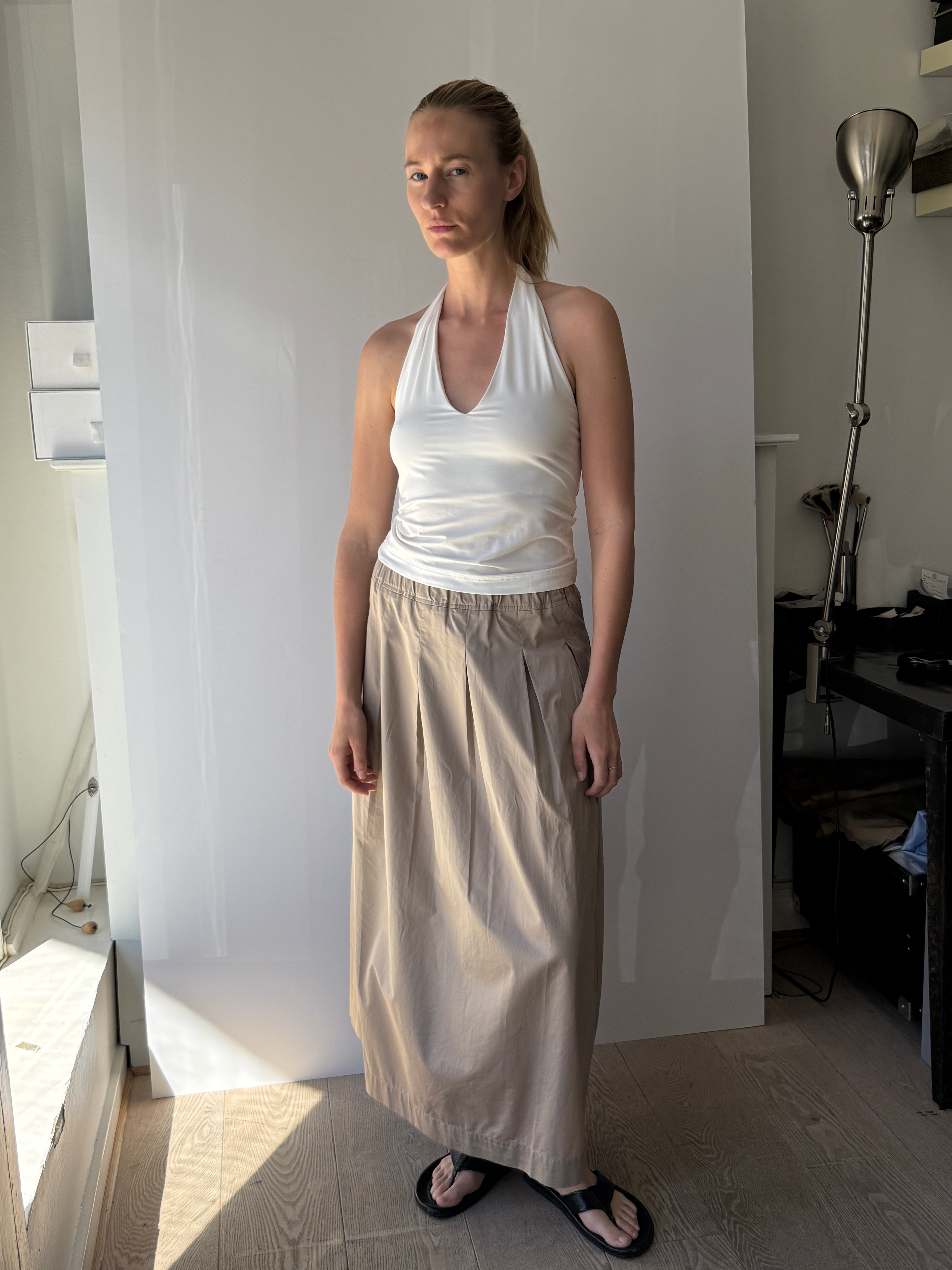 Luba top in White bamboo jersey