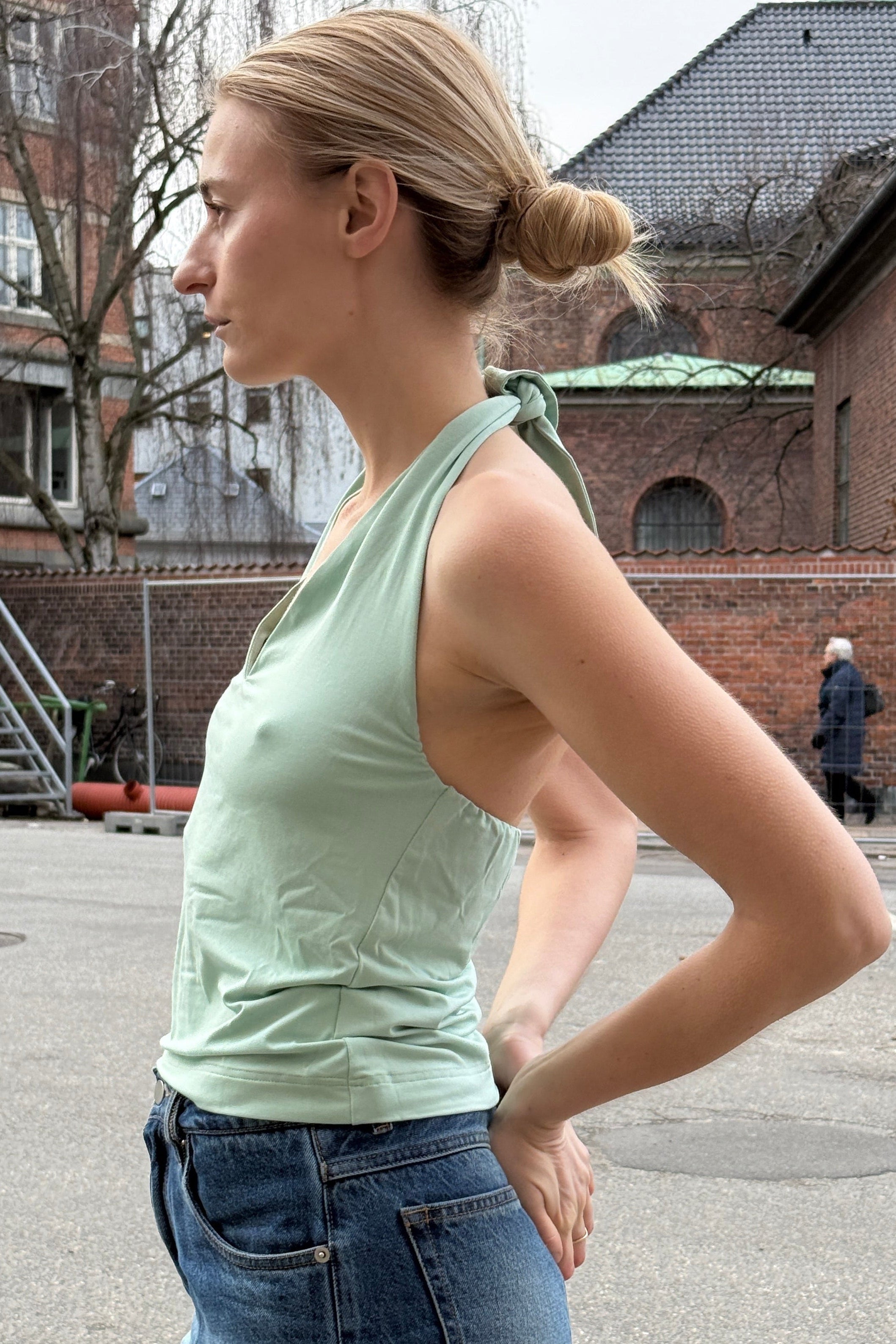 Luba top in Green bamboo jersey