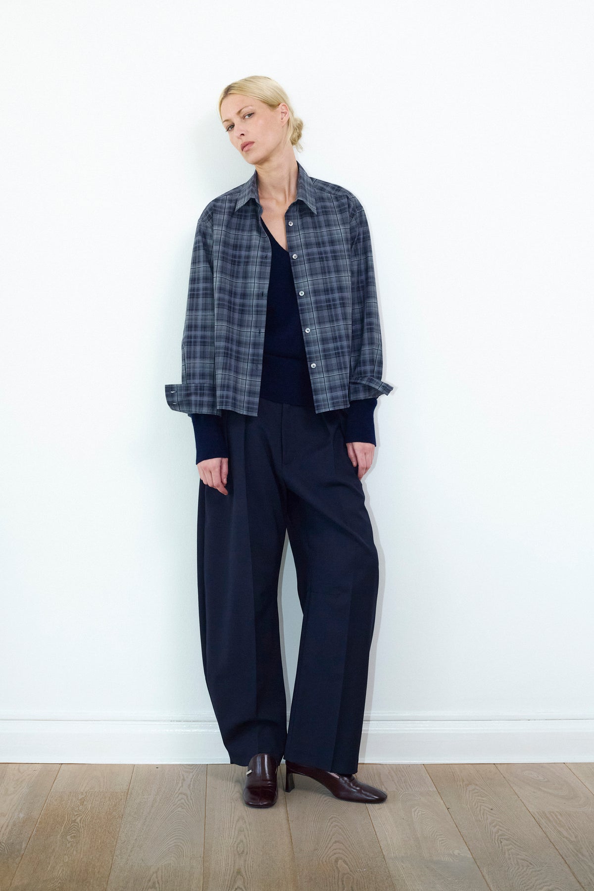 Selda shirt in Grey big check