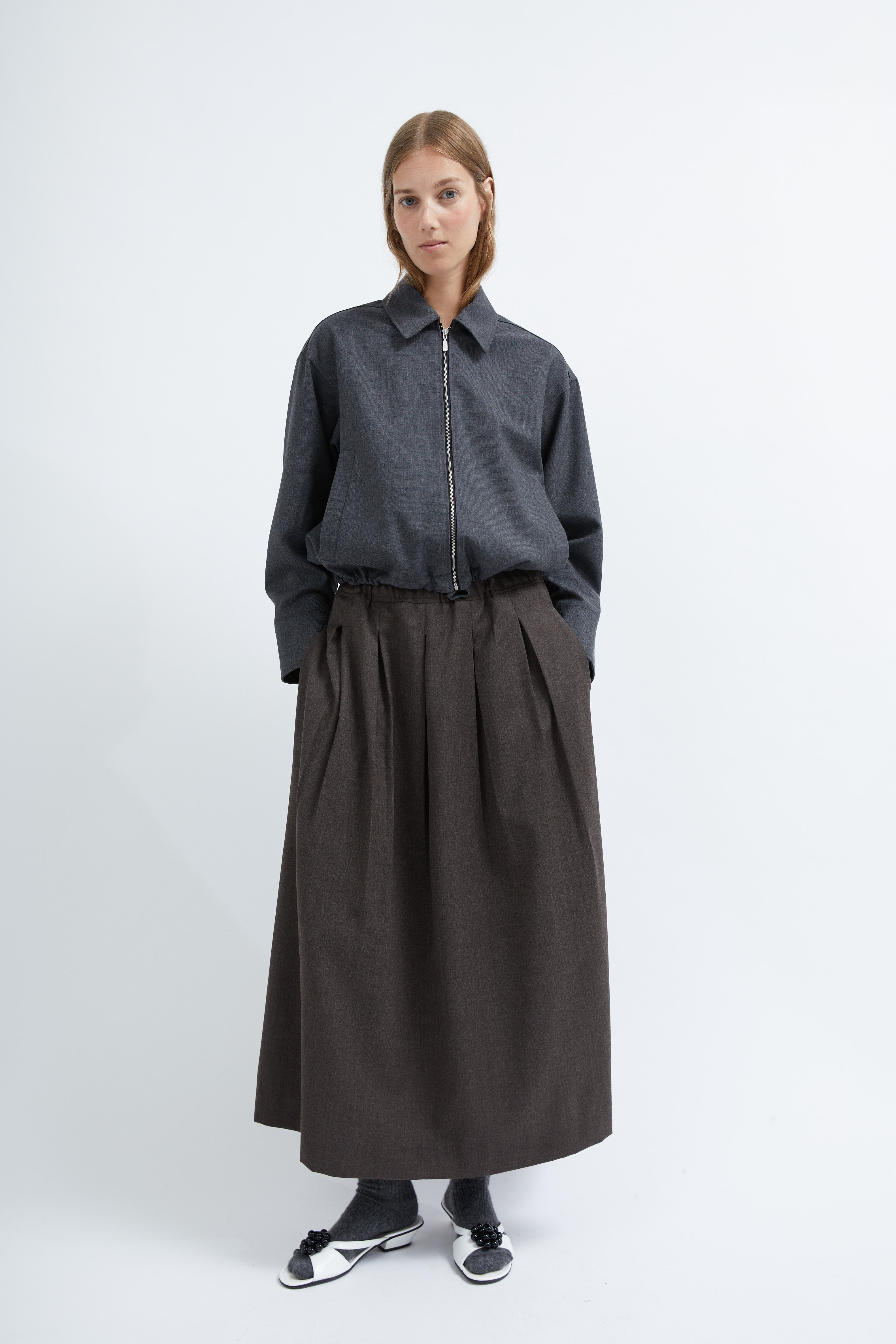 Viola skirt in Brown light wool
