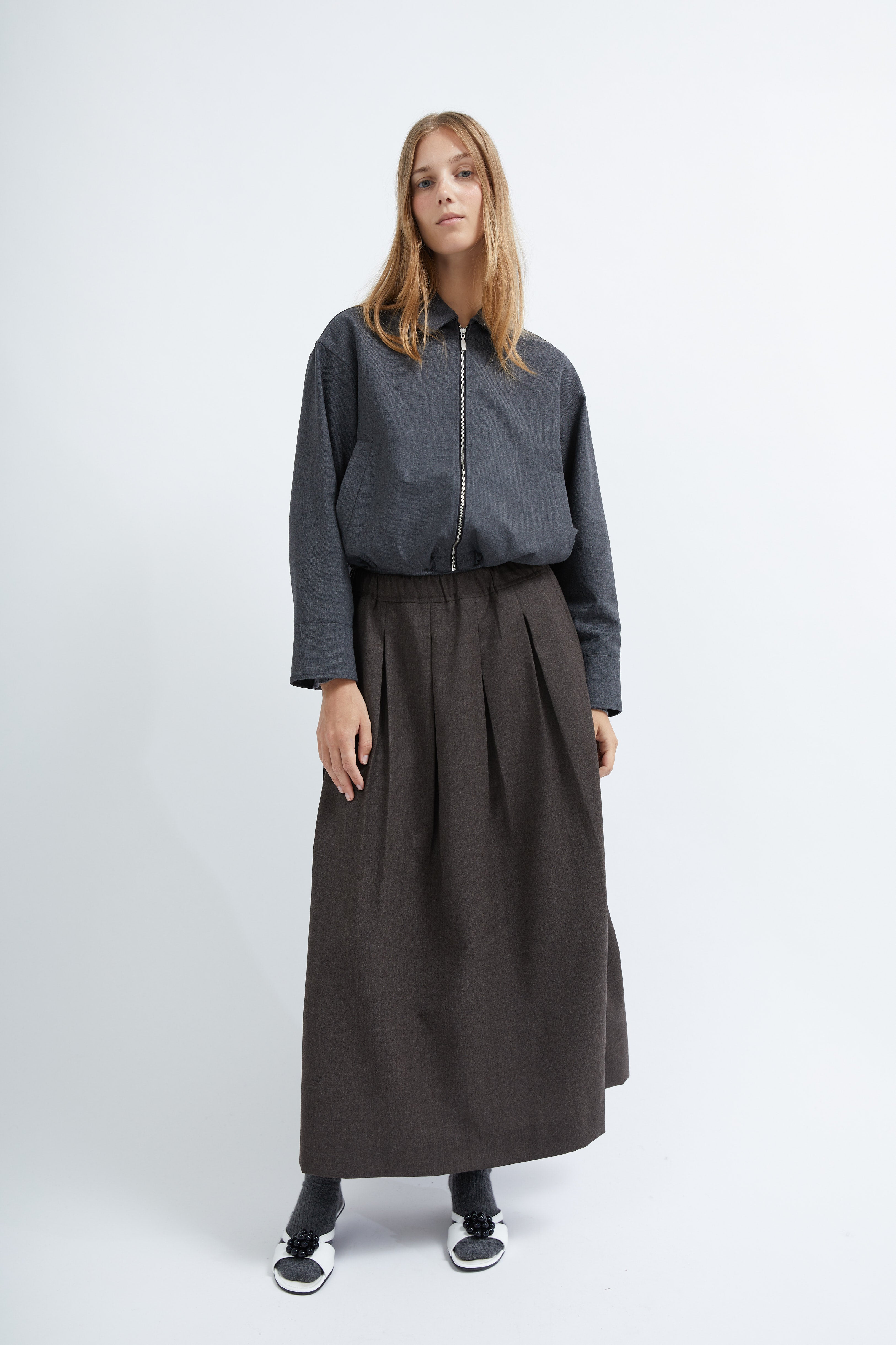 Viola skirt in Brown light wool