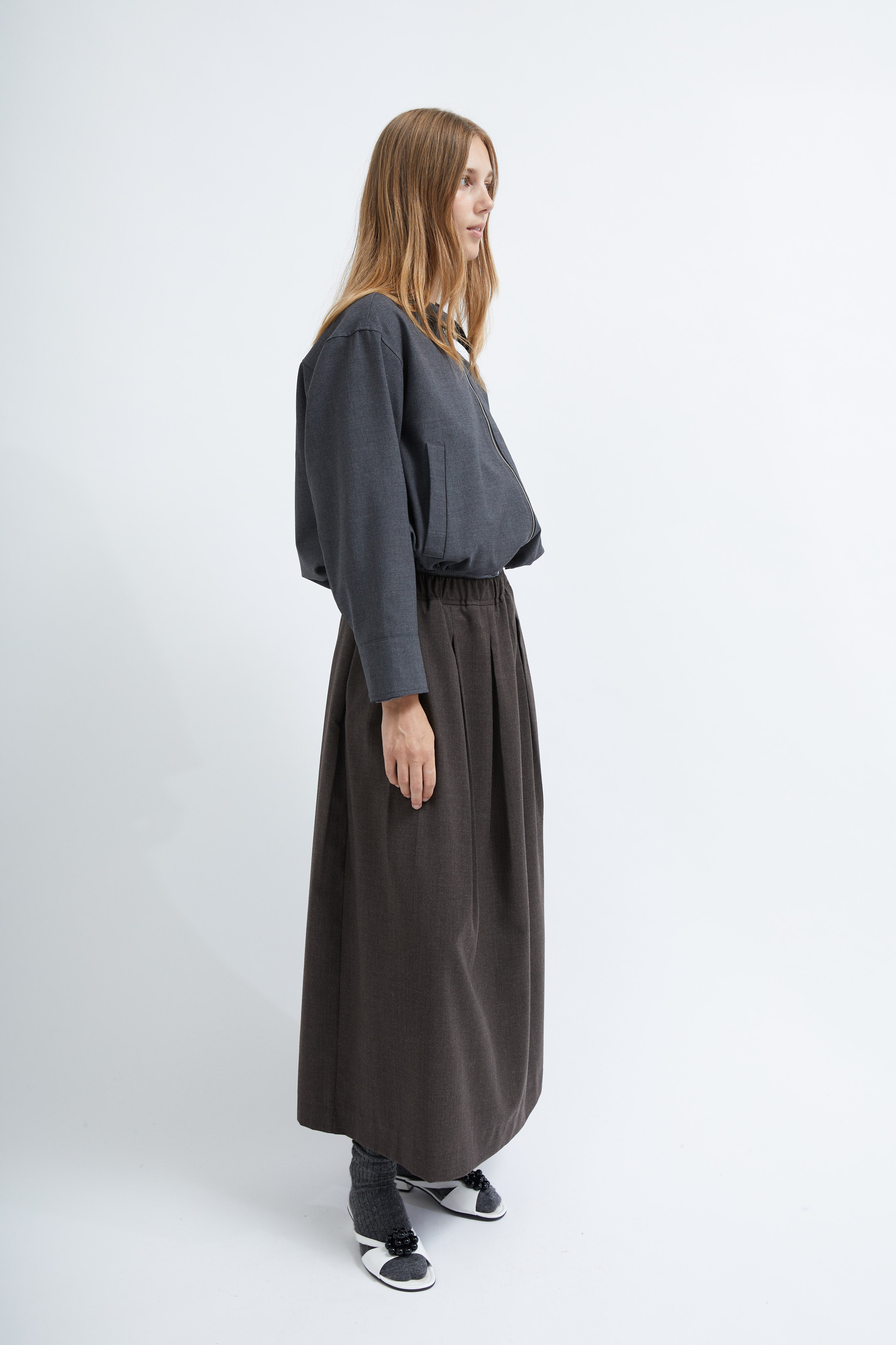 Viola skirt in Brown light wool