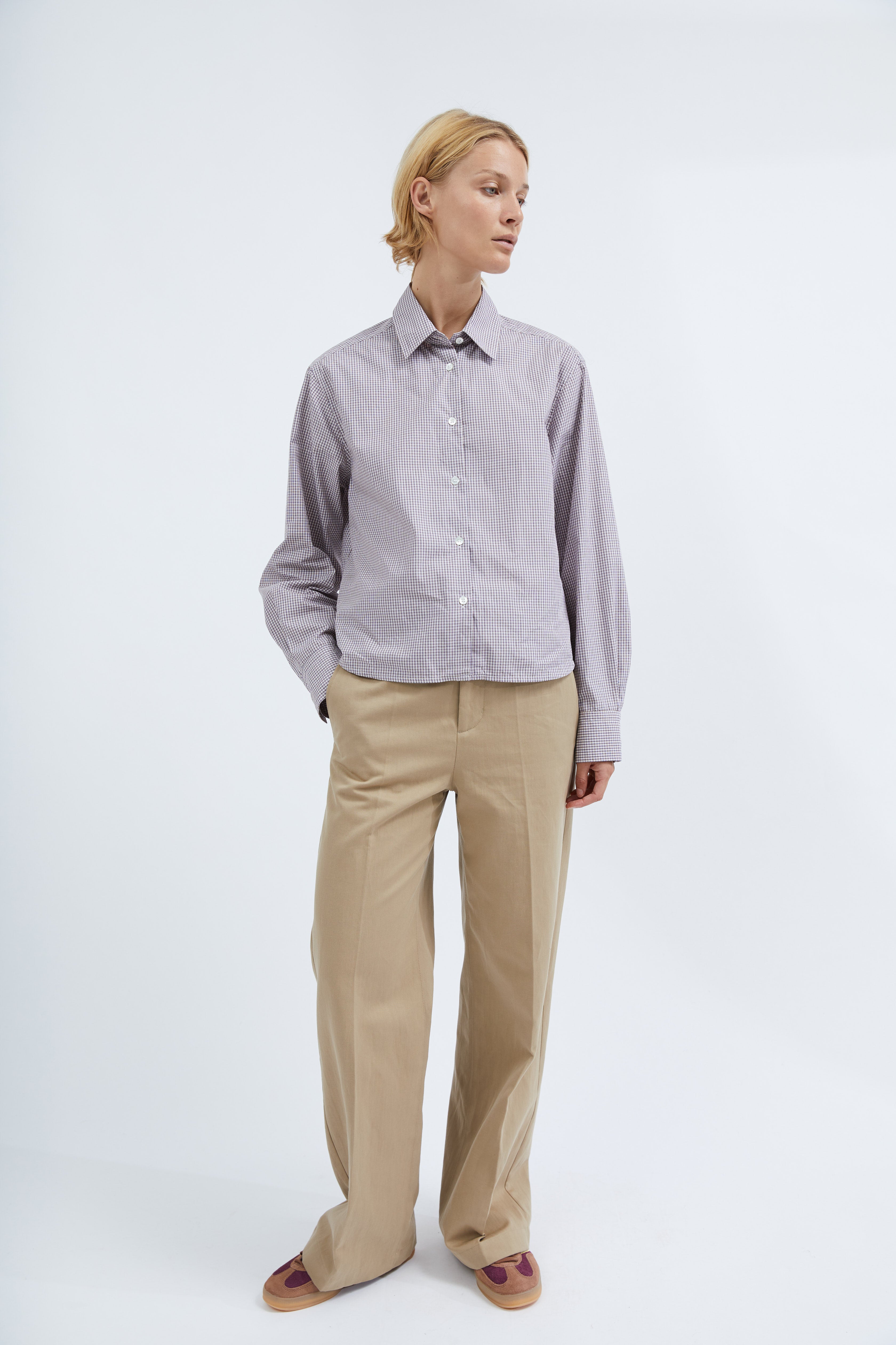 Selda shirt in Red check cotton