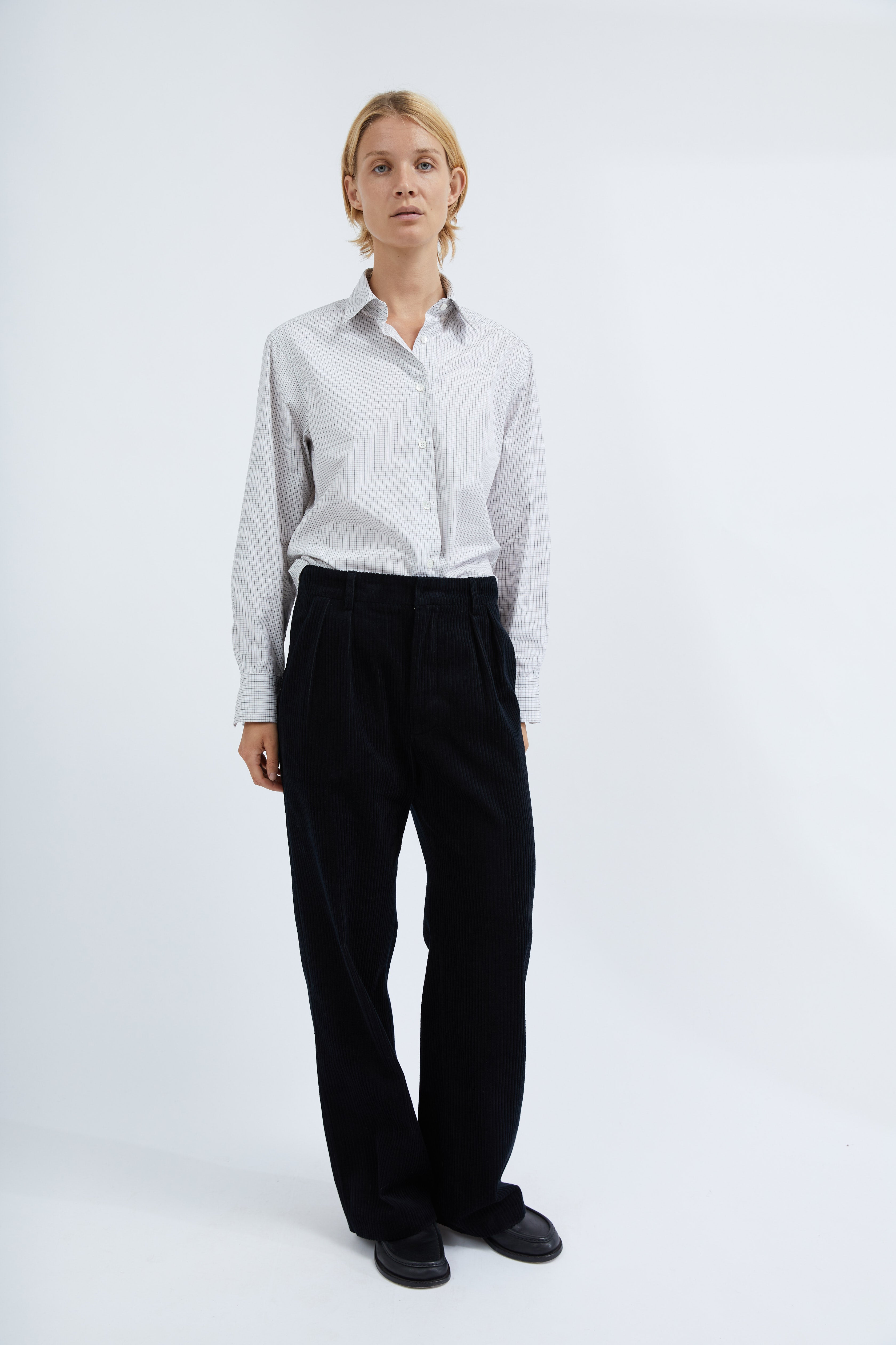 Selda shirt in White checked cotton