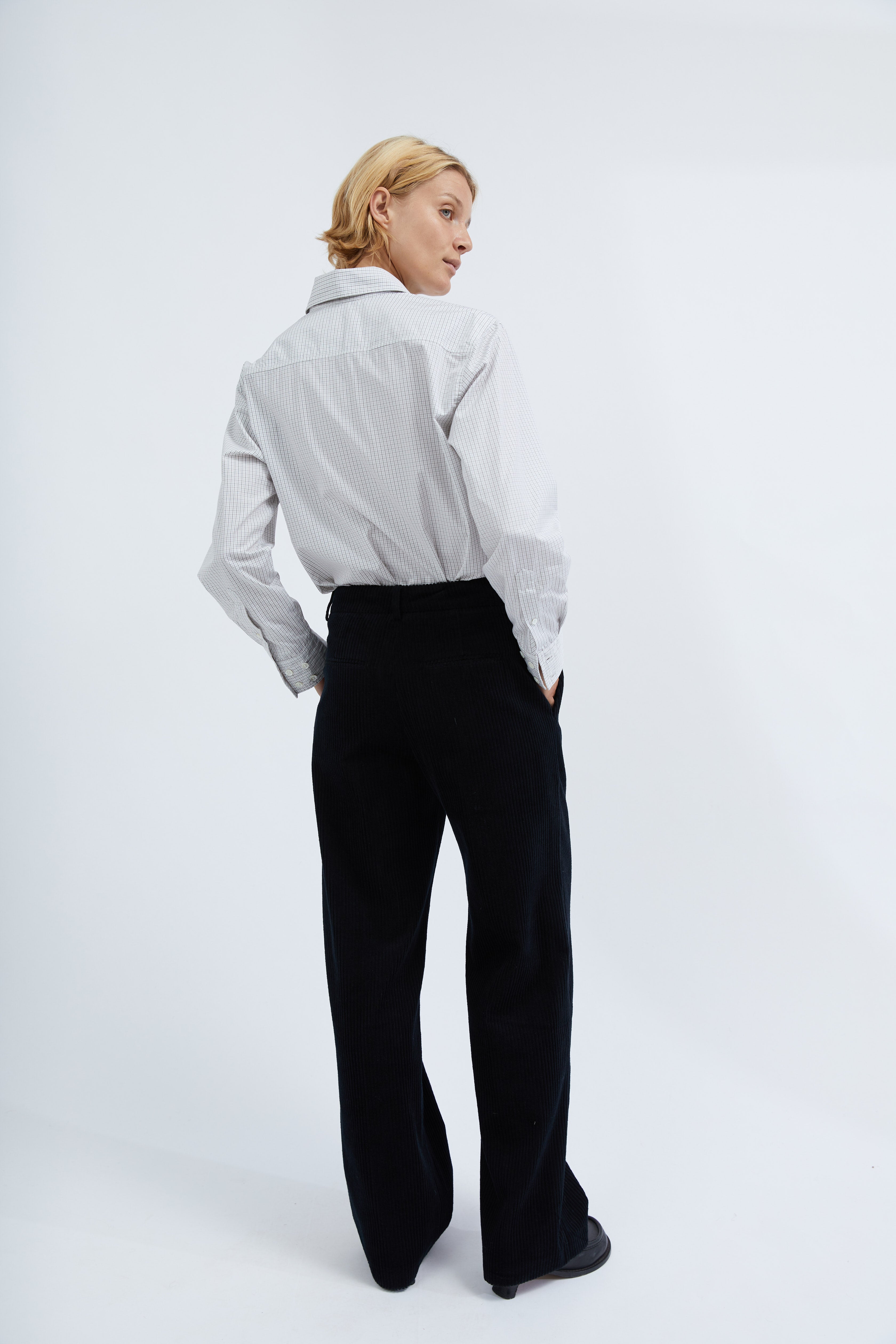 Selda shirt in White checked cotton