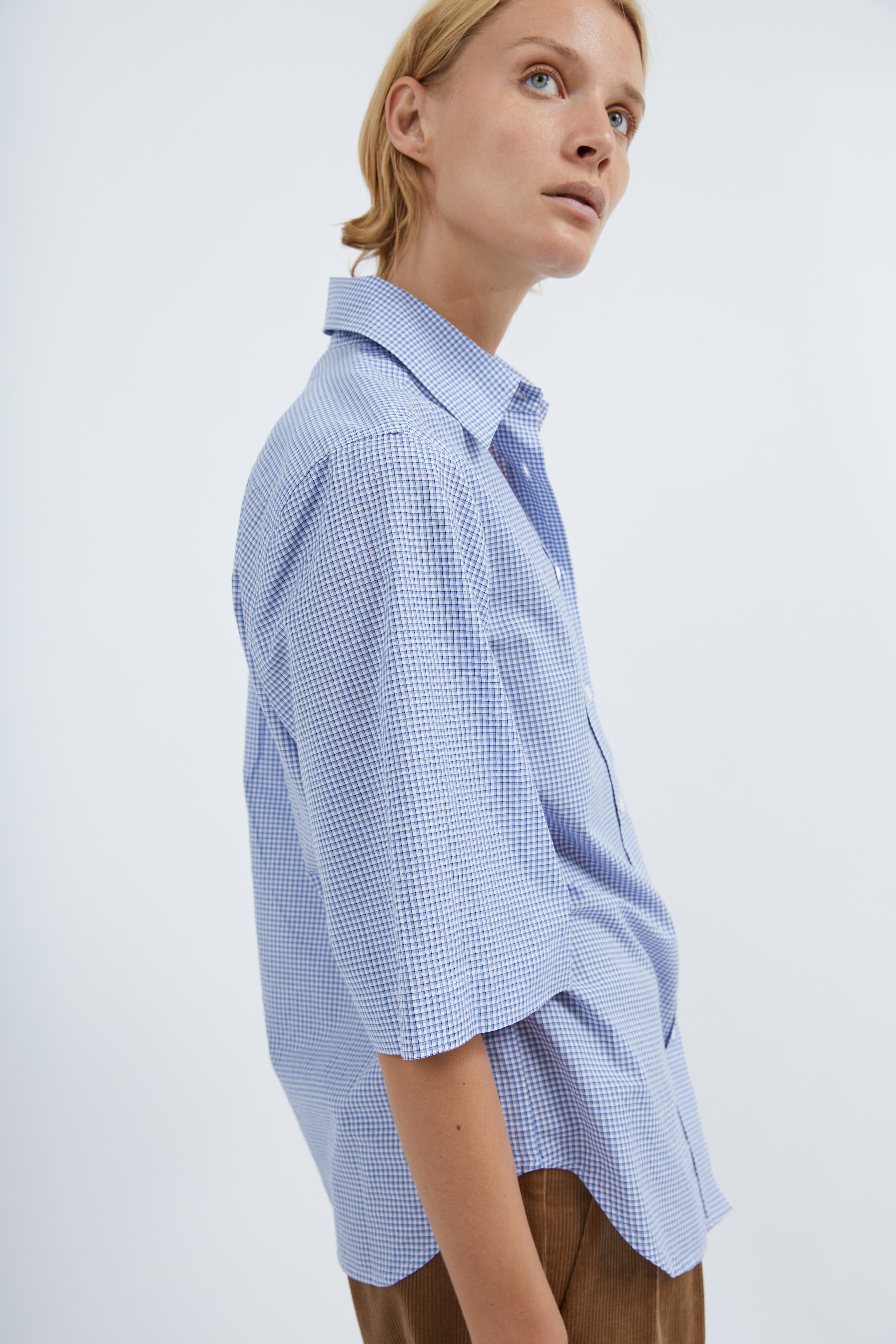 Emma shirt in Blue check cotton