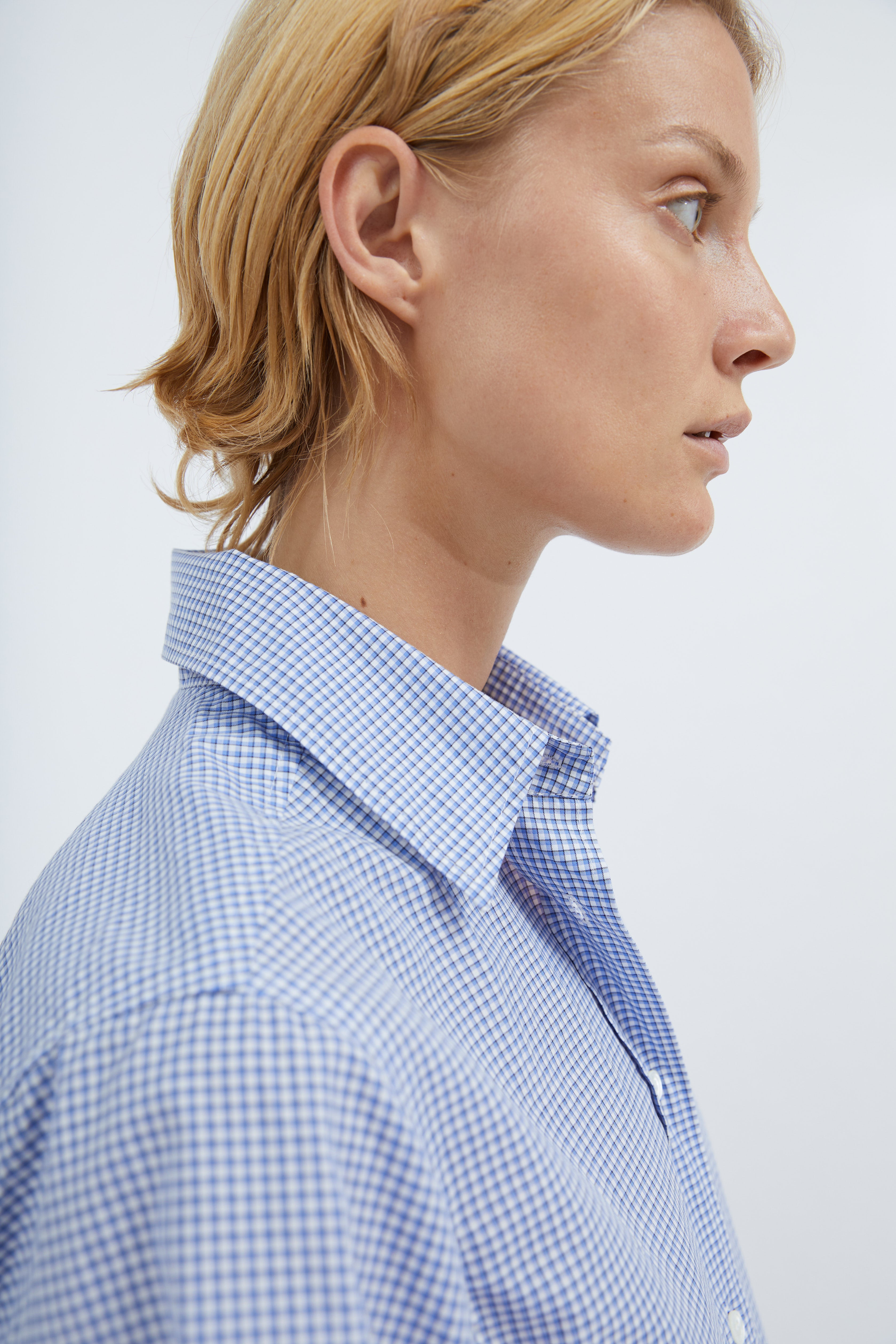 Emma shirt in Blue check cotton
