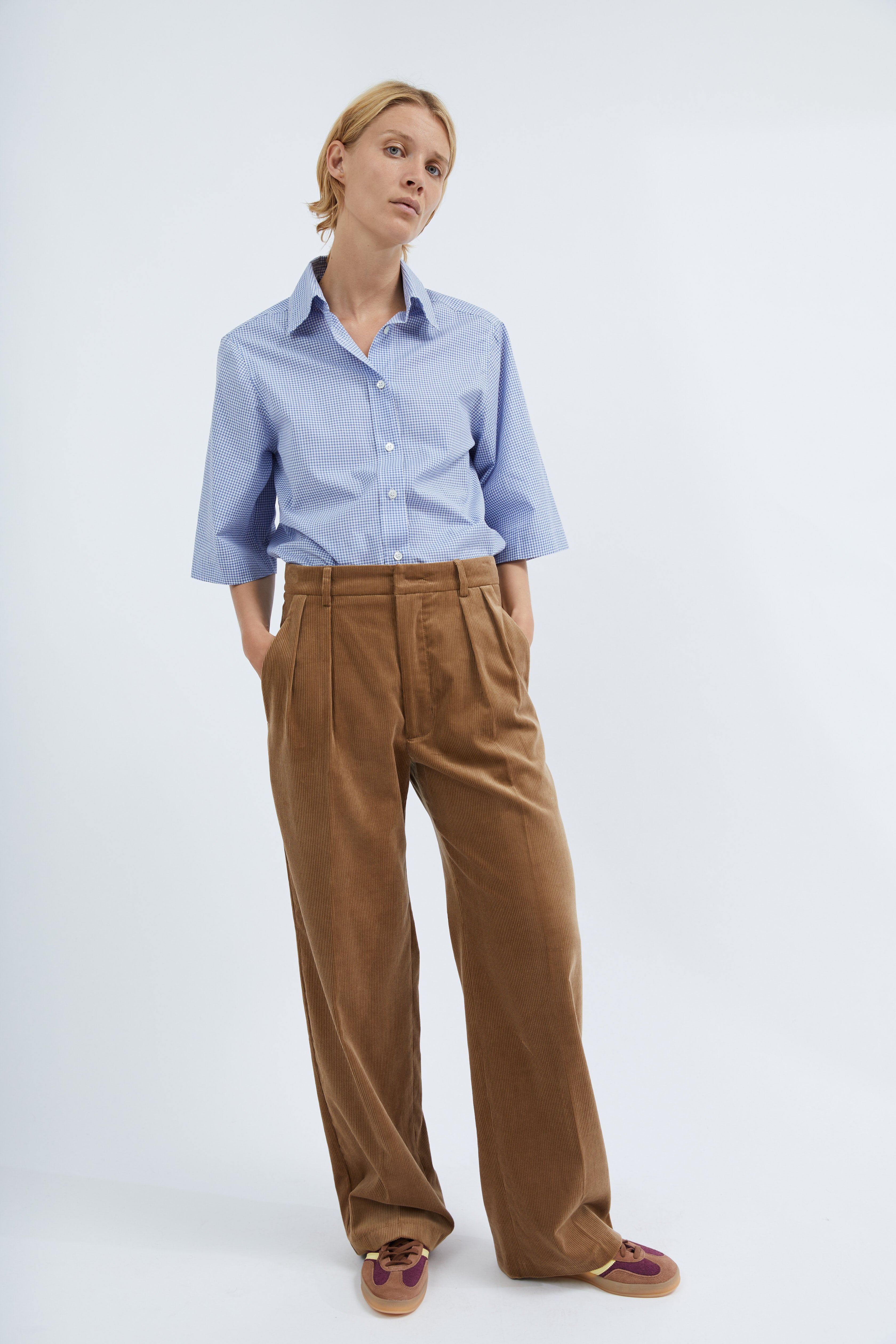 Lia pants in Camel corduroy