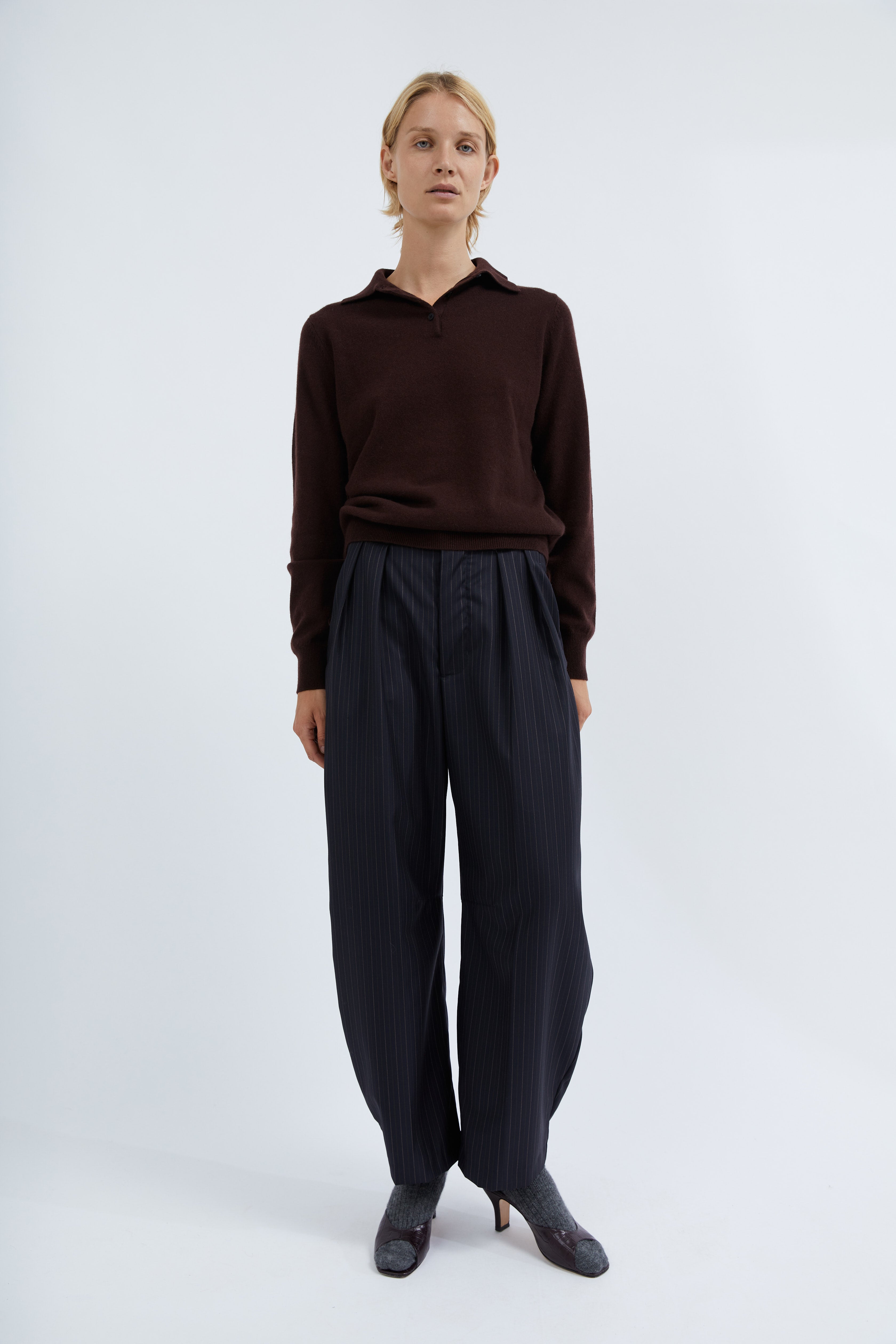 Elina polo knit in Brown