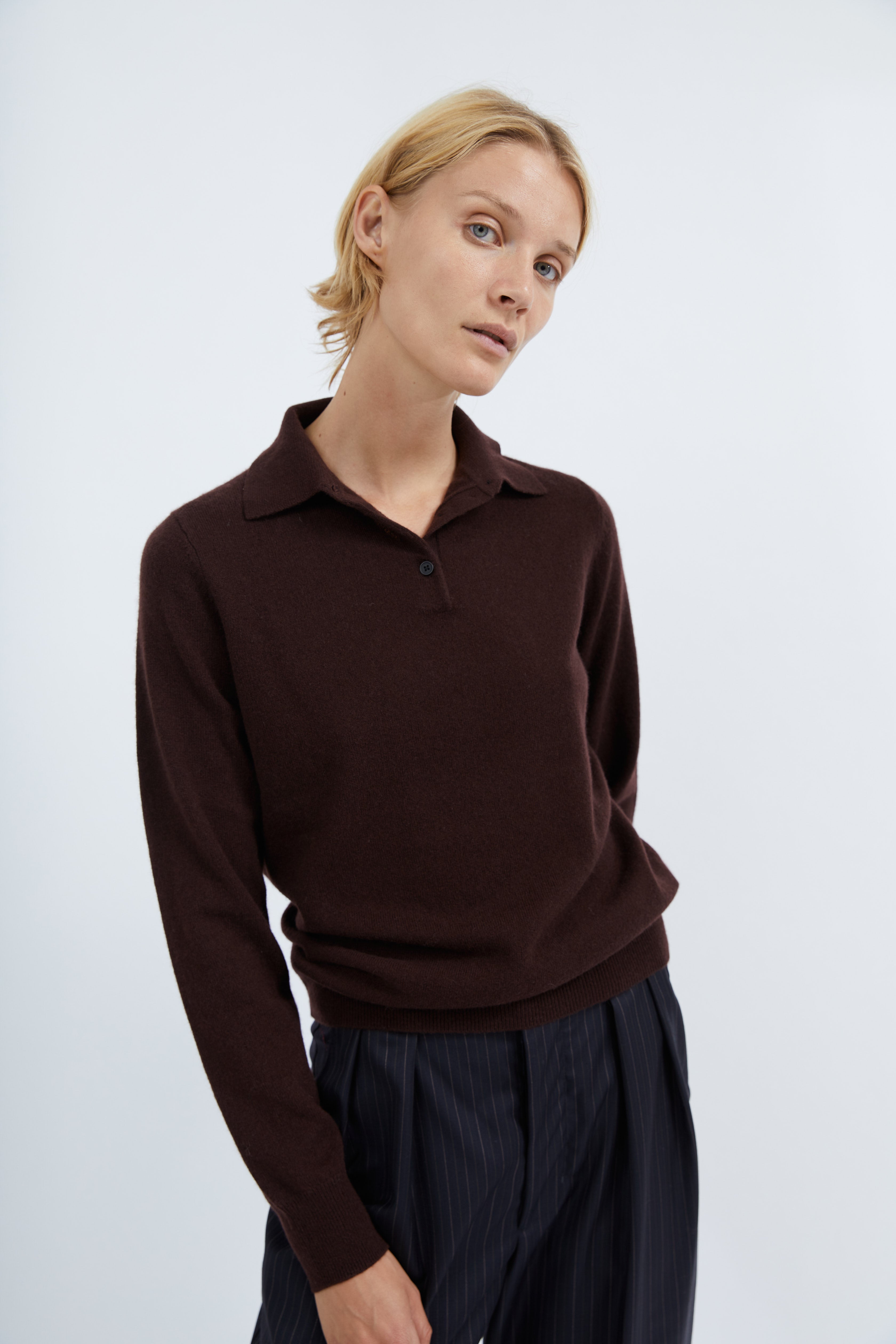 Elina polo knit in Brown