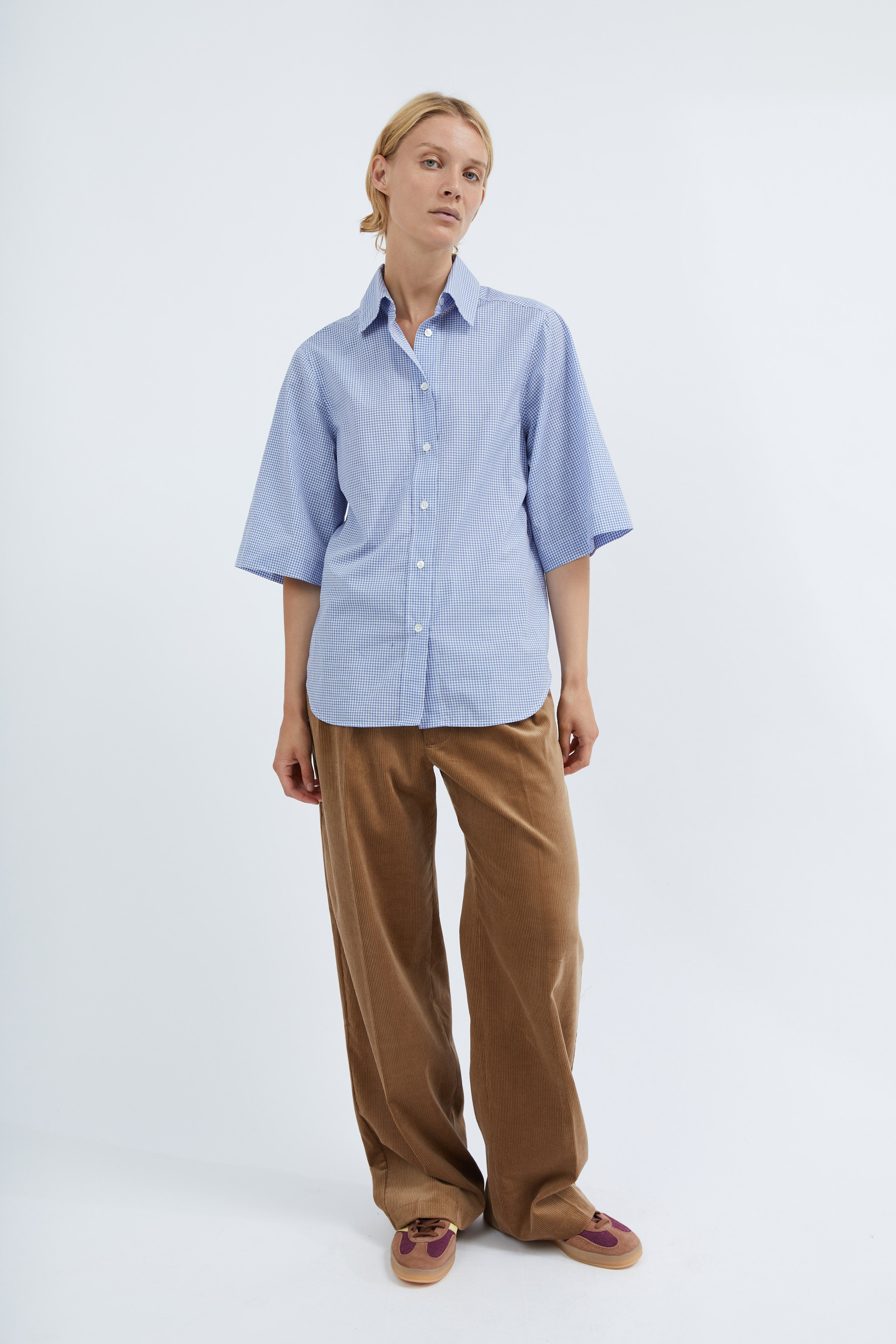 Emma shirt in Blue check cotton