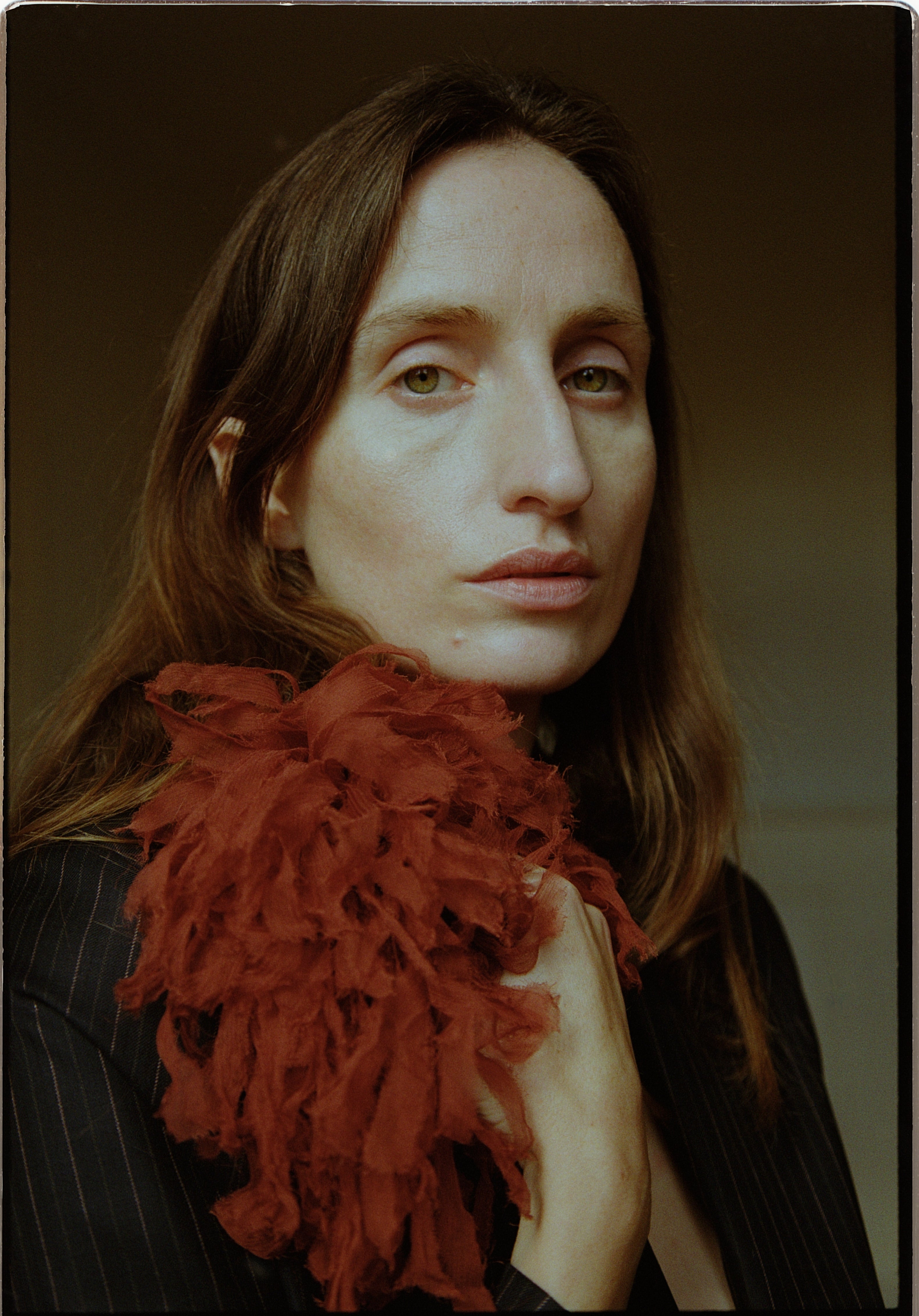 Sea anemone in Rust red