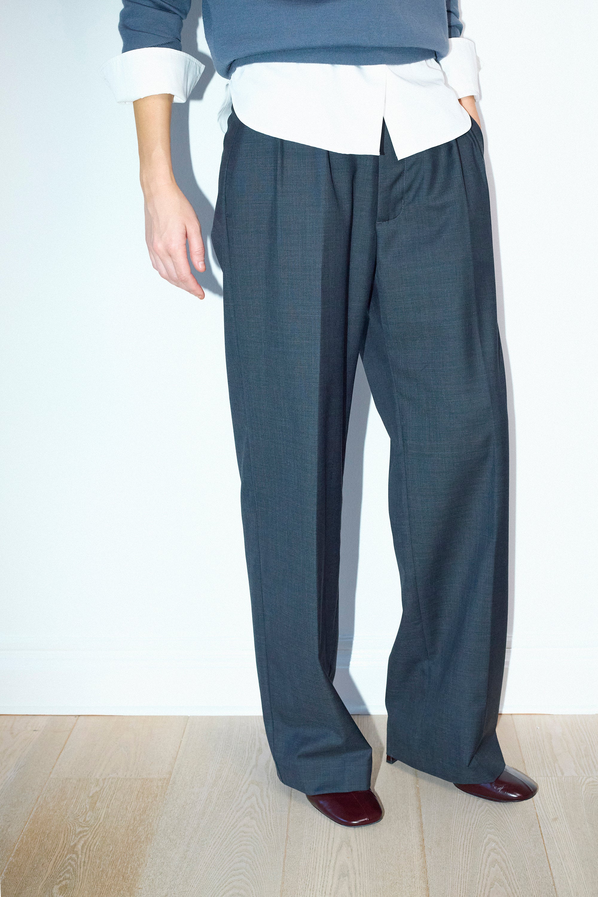 Lia pants in Melange grey wool