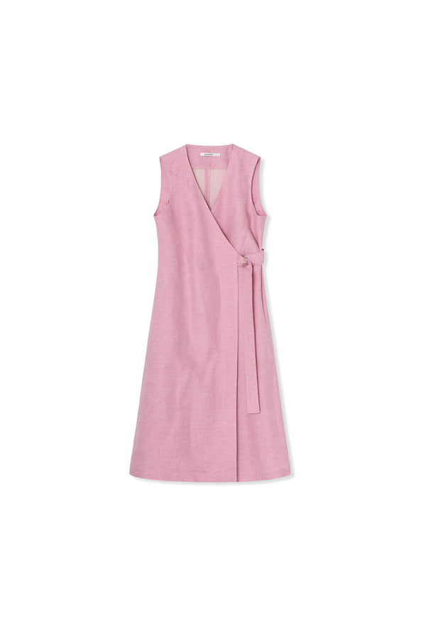 Ellie Dress - Cotton Linen  - Pink