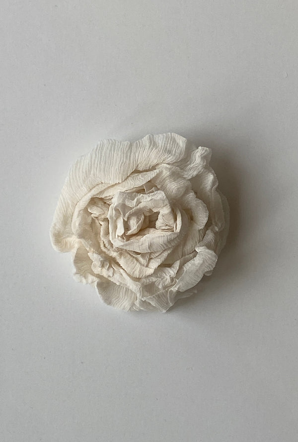Rose Brooch - Silk - Off-white