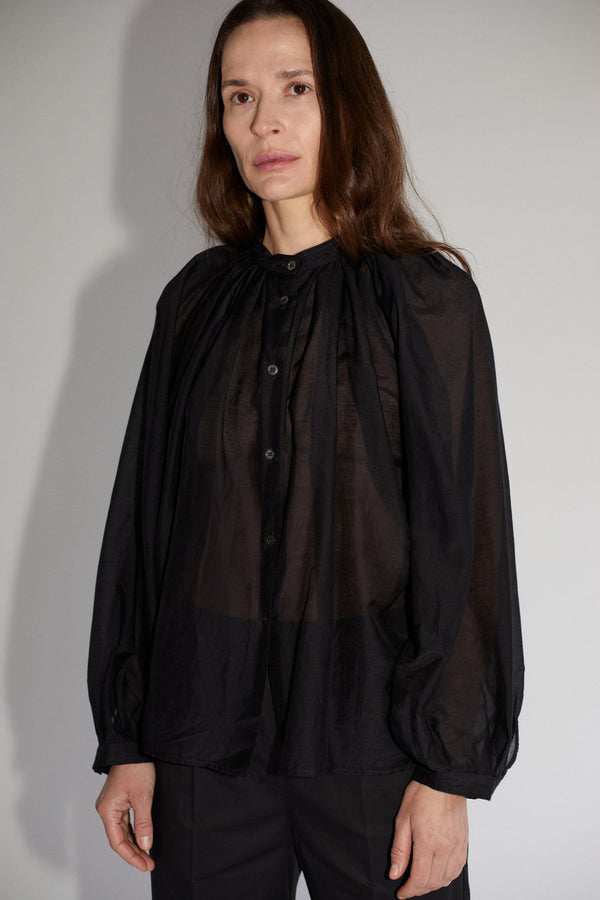Melissa Shirt - Luxury Cotton Silk - Black