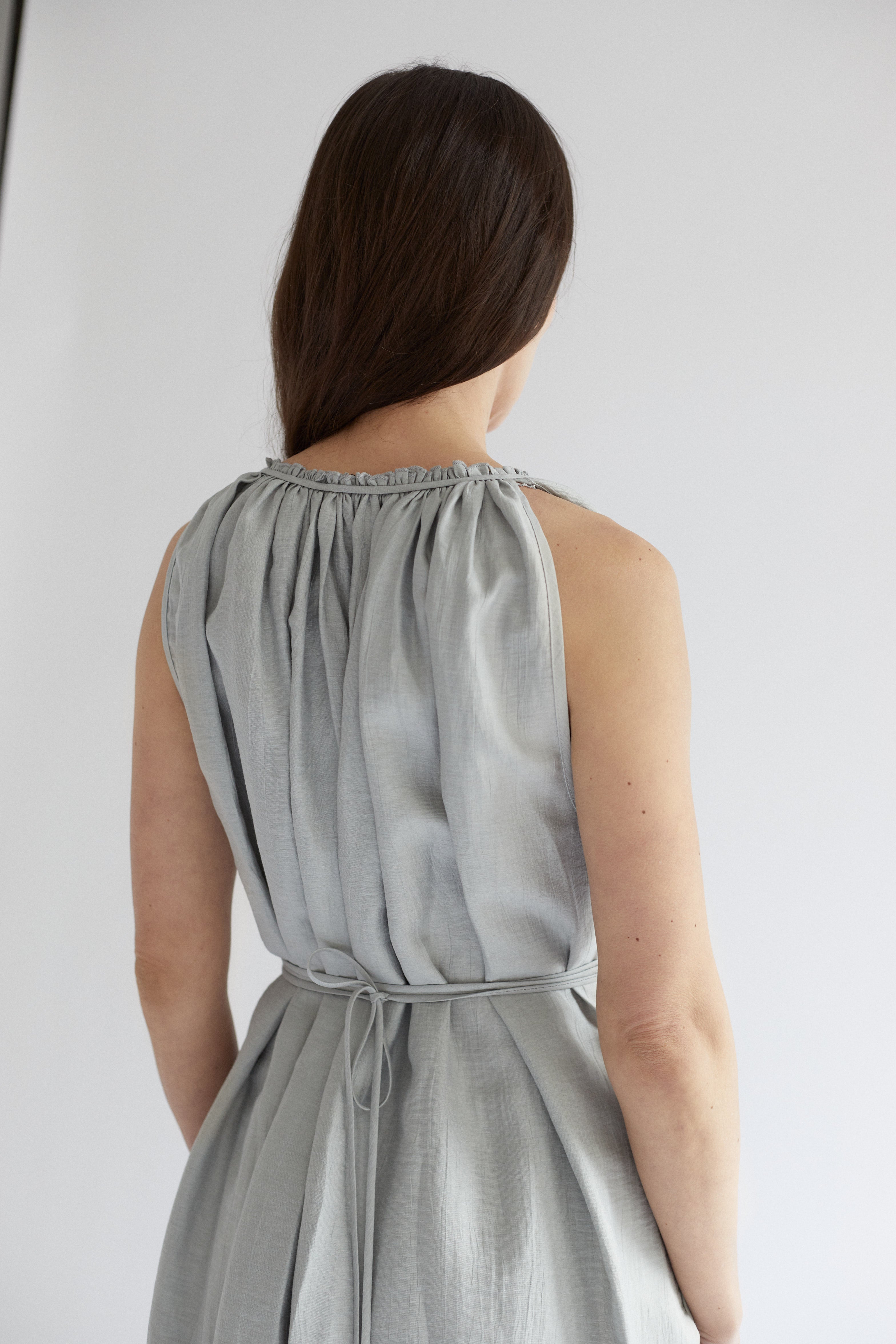 Babara Dress - Crashed Linen - Grey