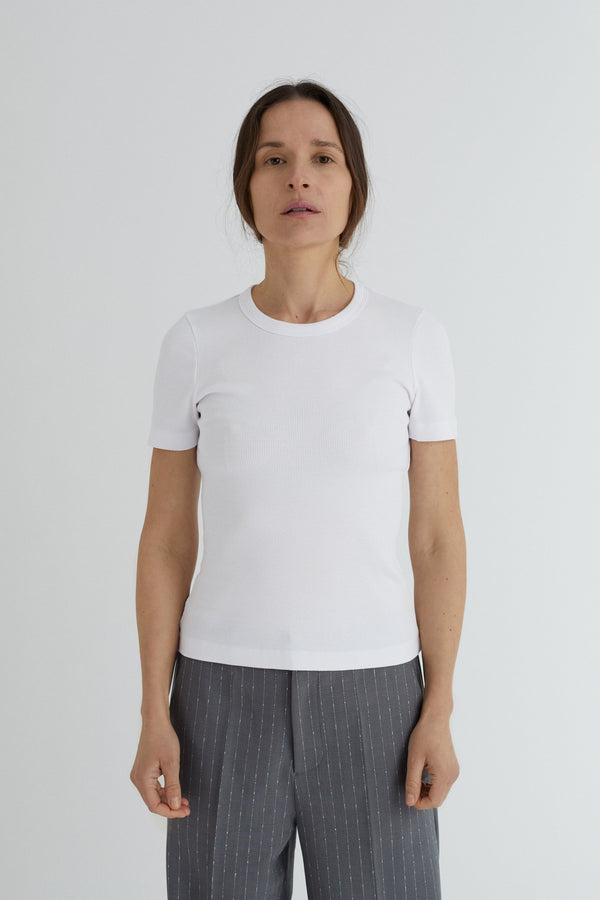 Inga T-shirt - Organic Cotton Rib - White