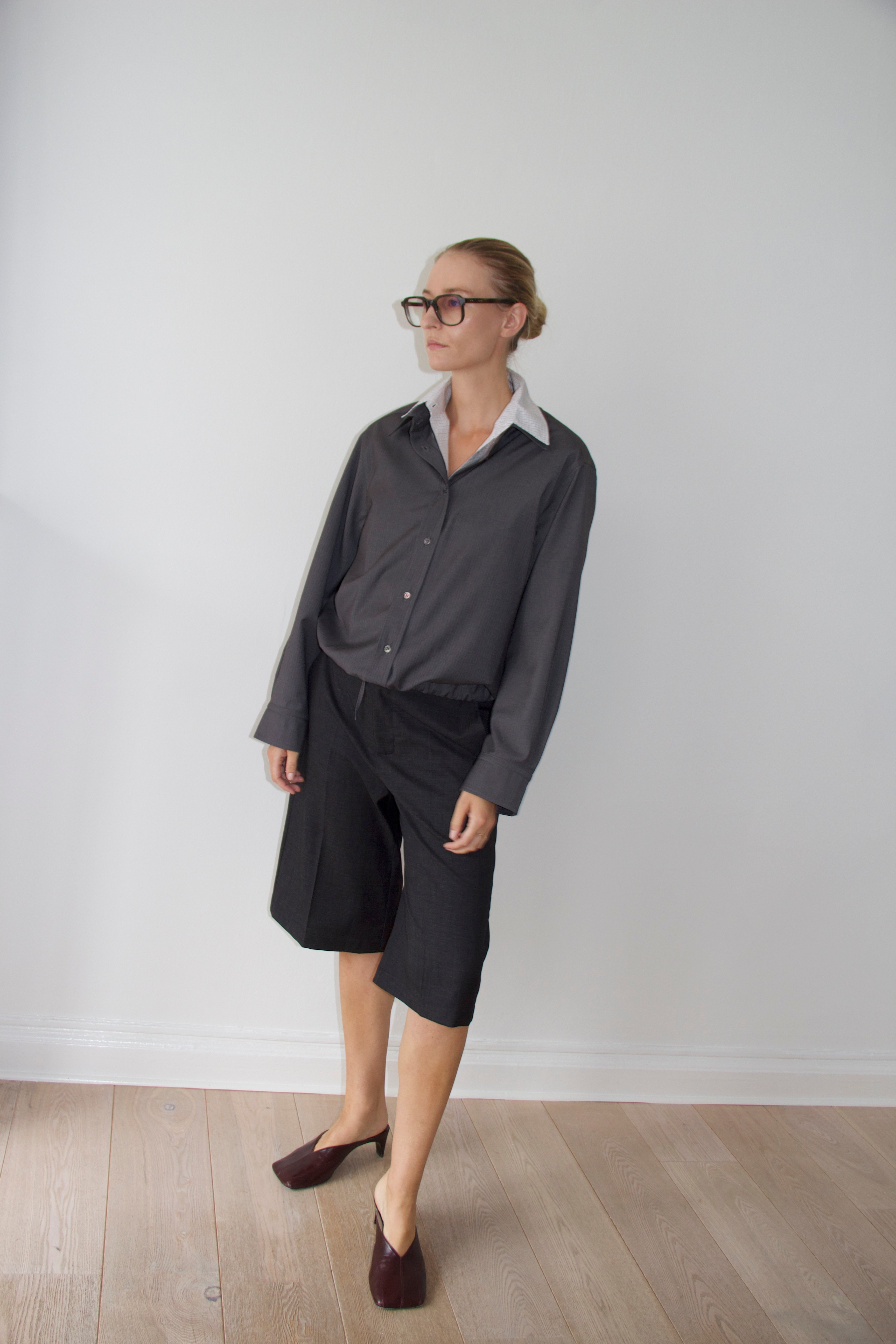Uma shirt in Grey pin stripe