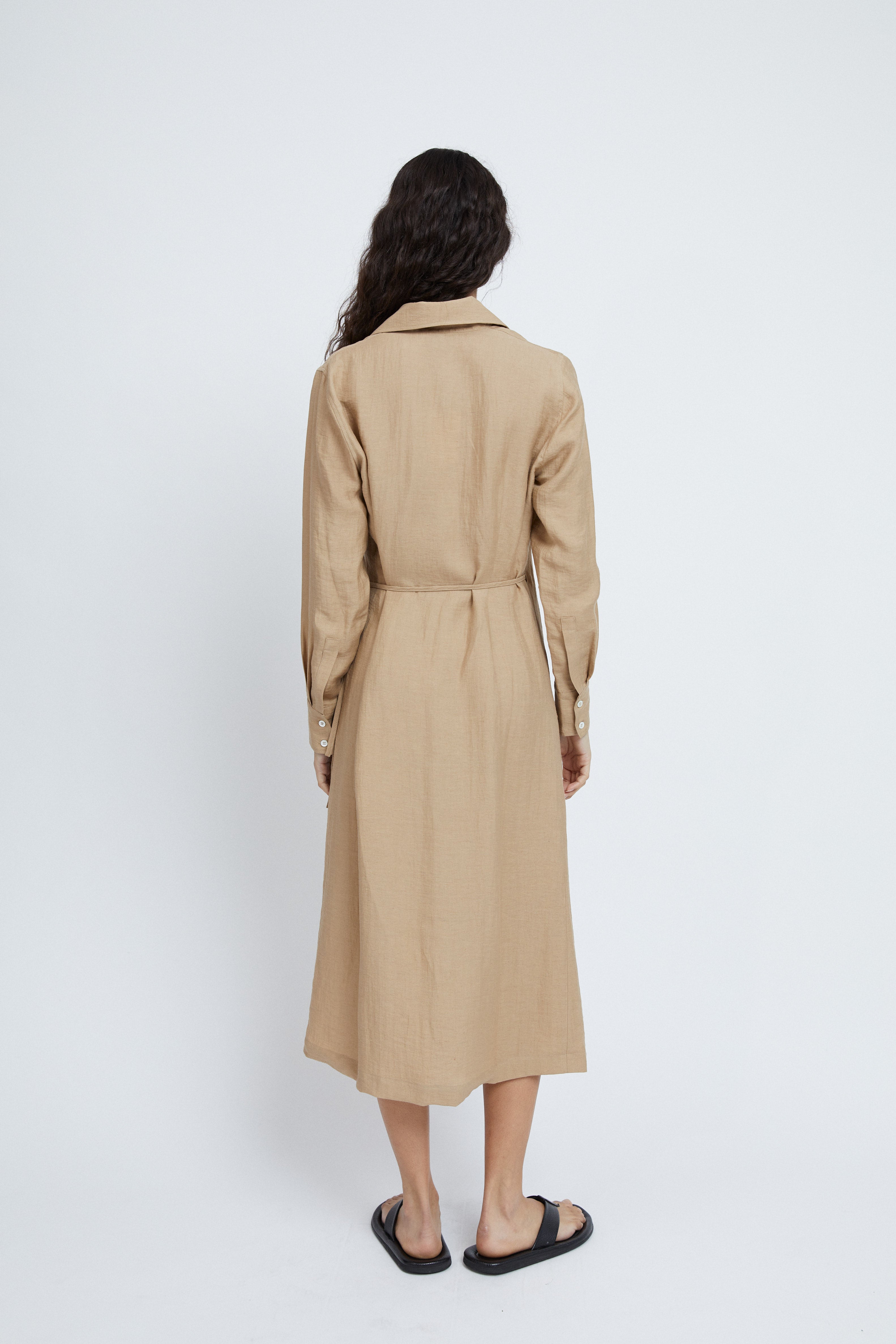 Norma Dress in Crashed Linen