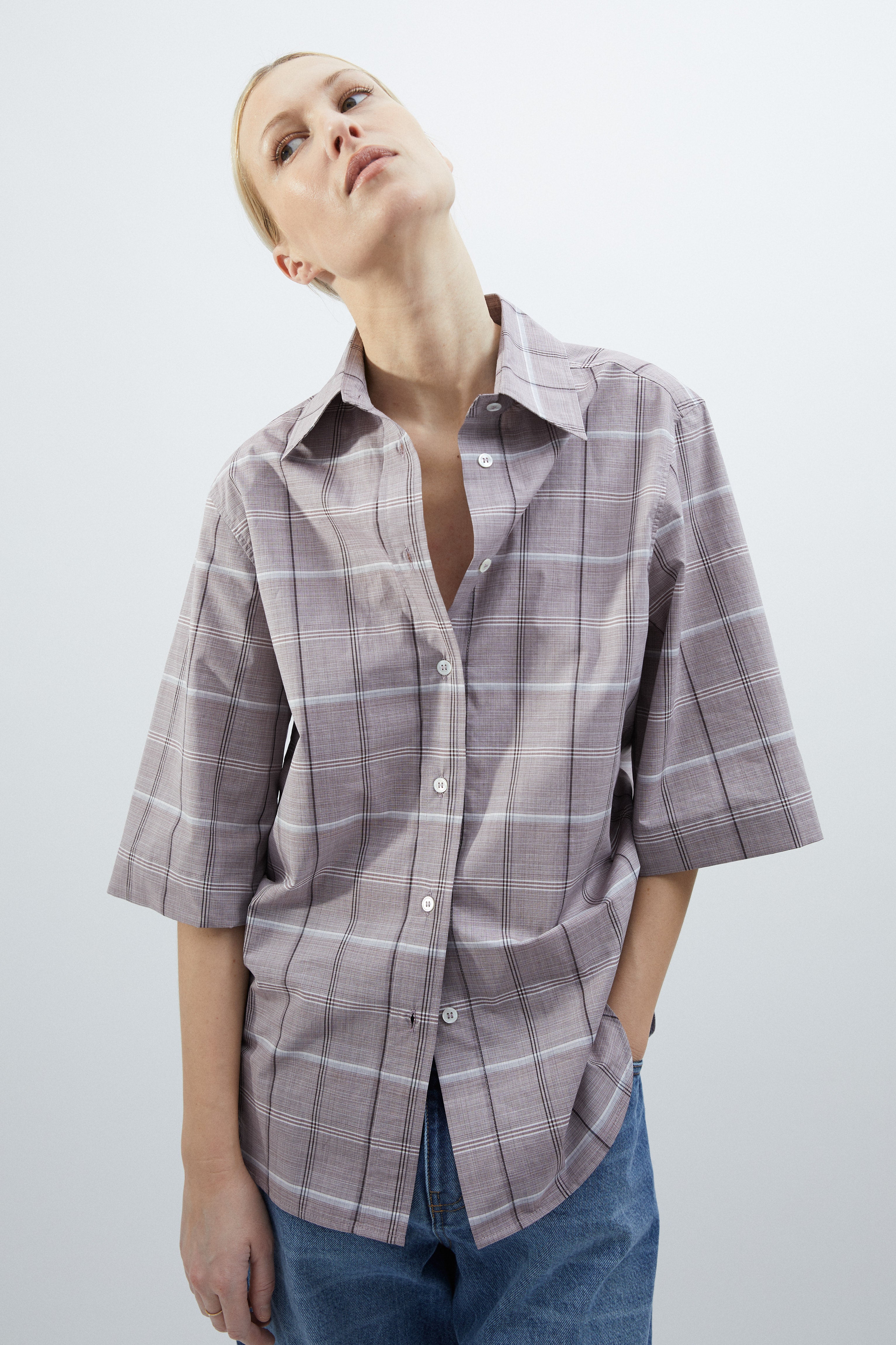 Emma shirt in Big check mauve
