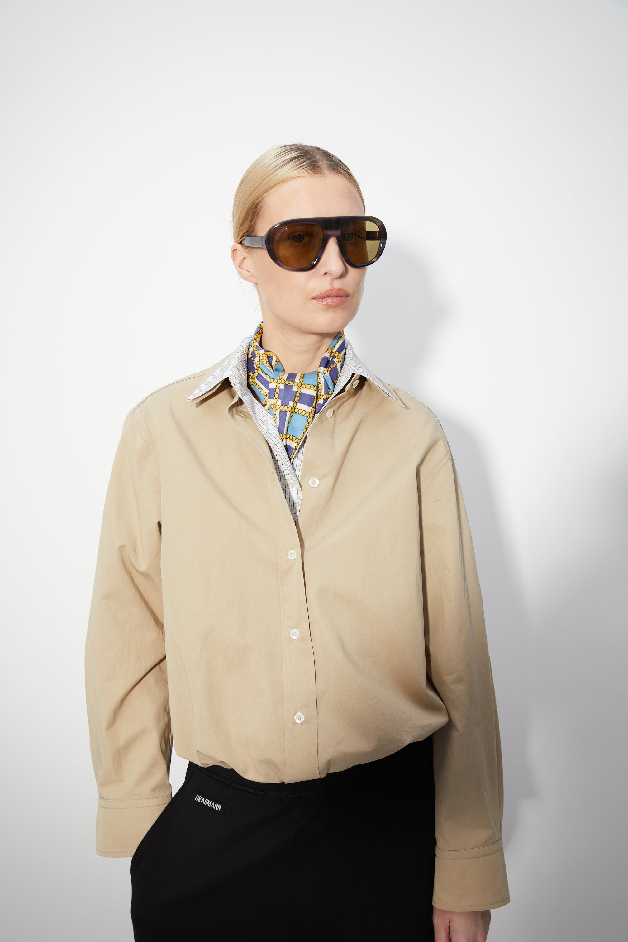 Vintage scarf in Blue and yellow