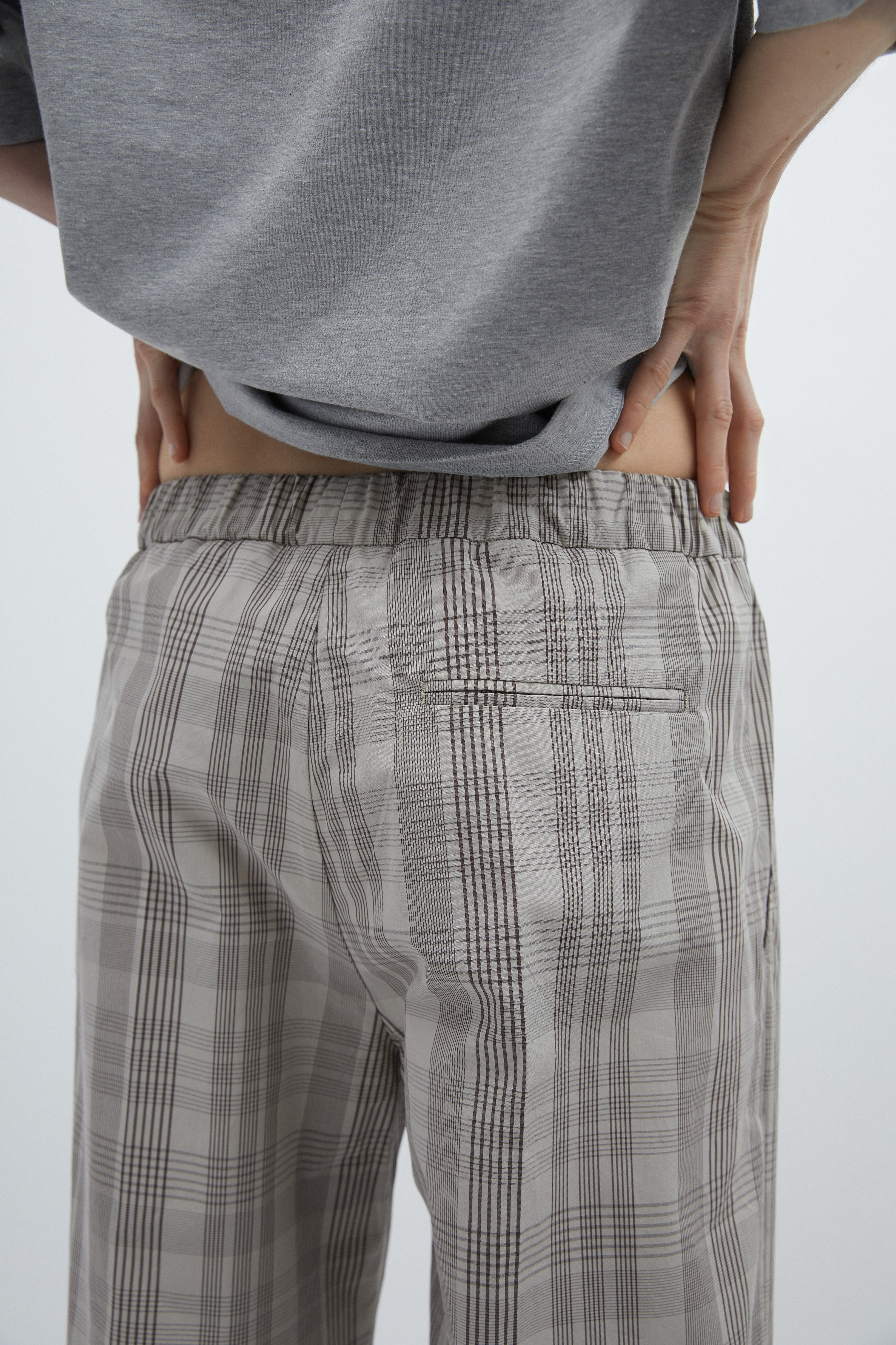 Flora pants in Big check tan