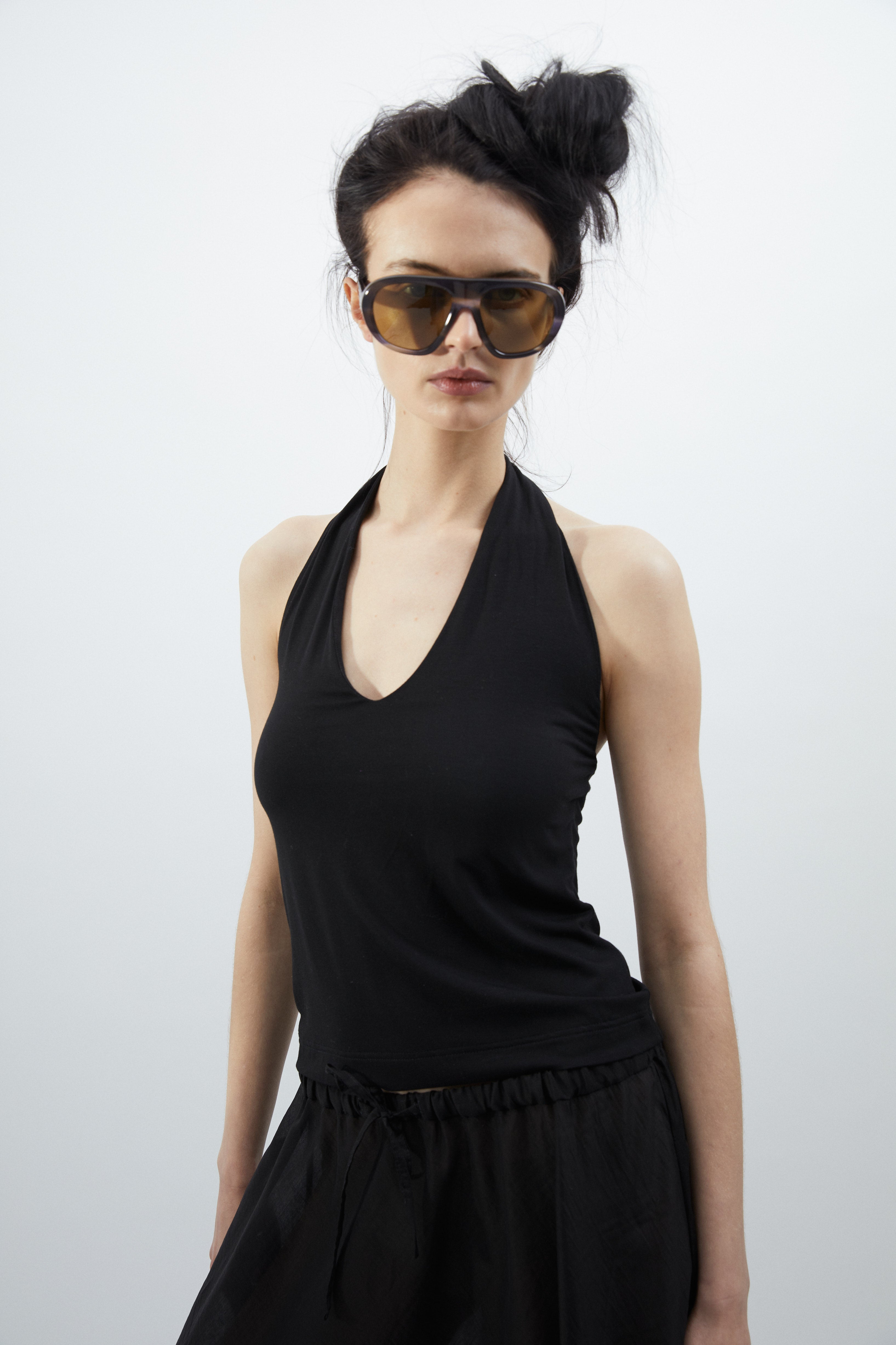 Luba top in Black bamboo jersey