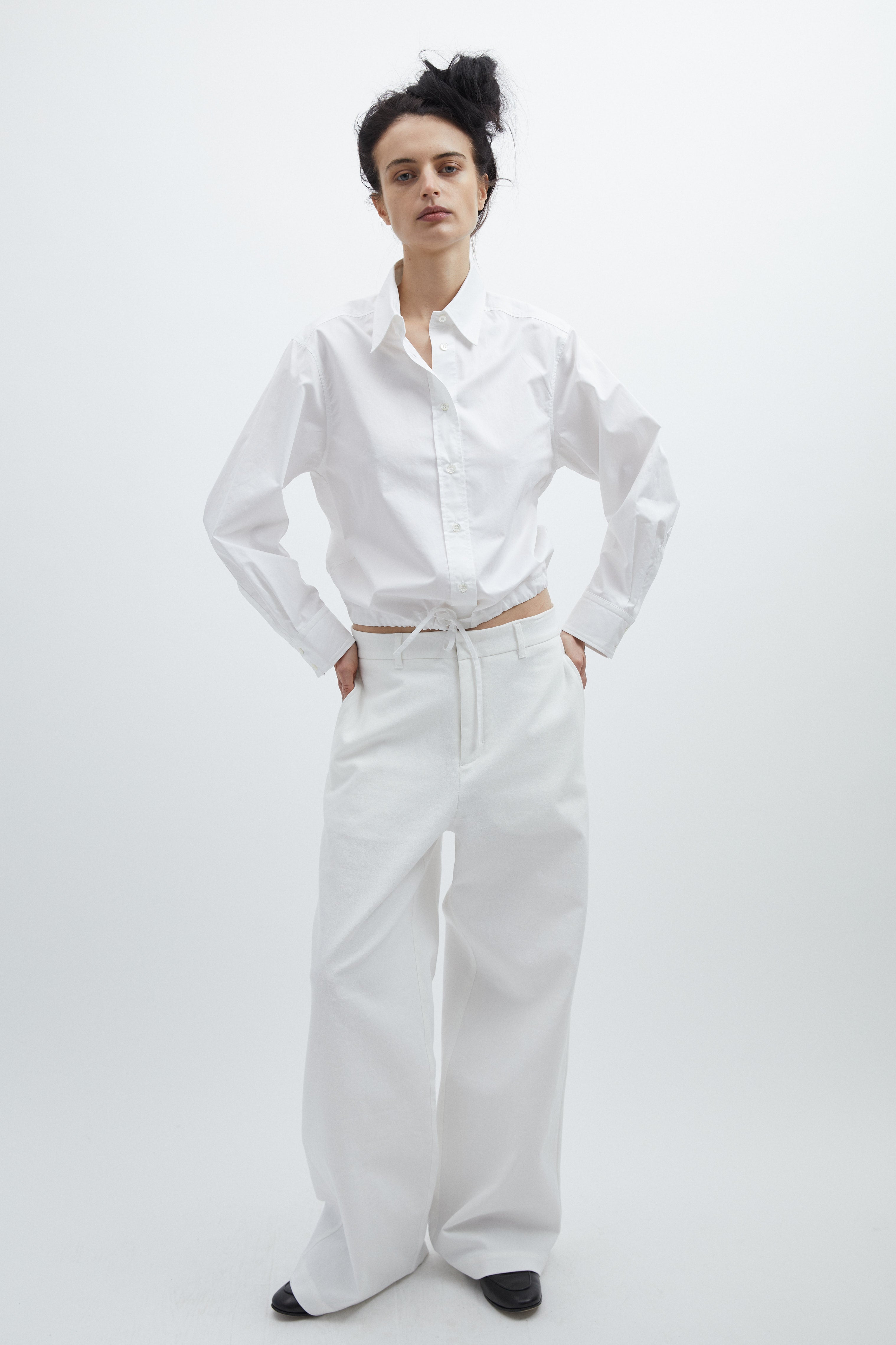 Liv pants in White cotton twill