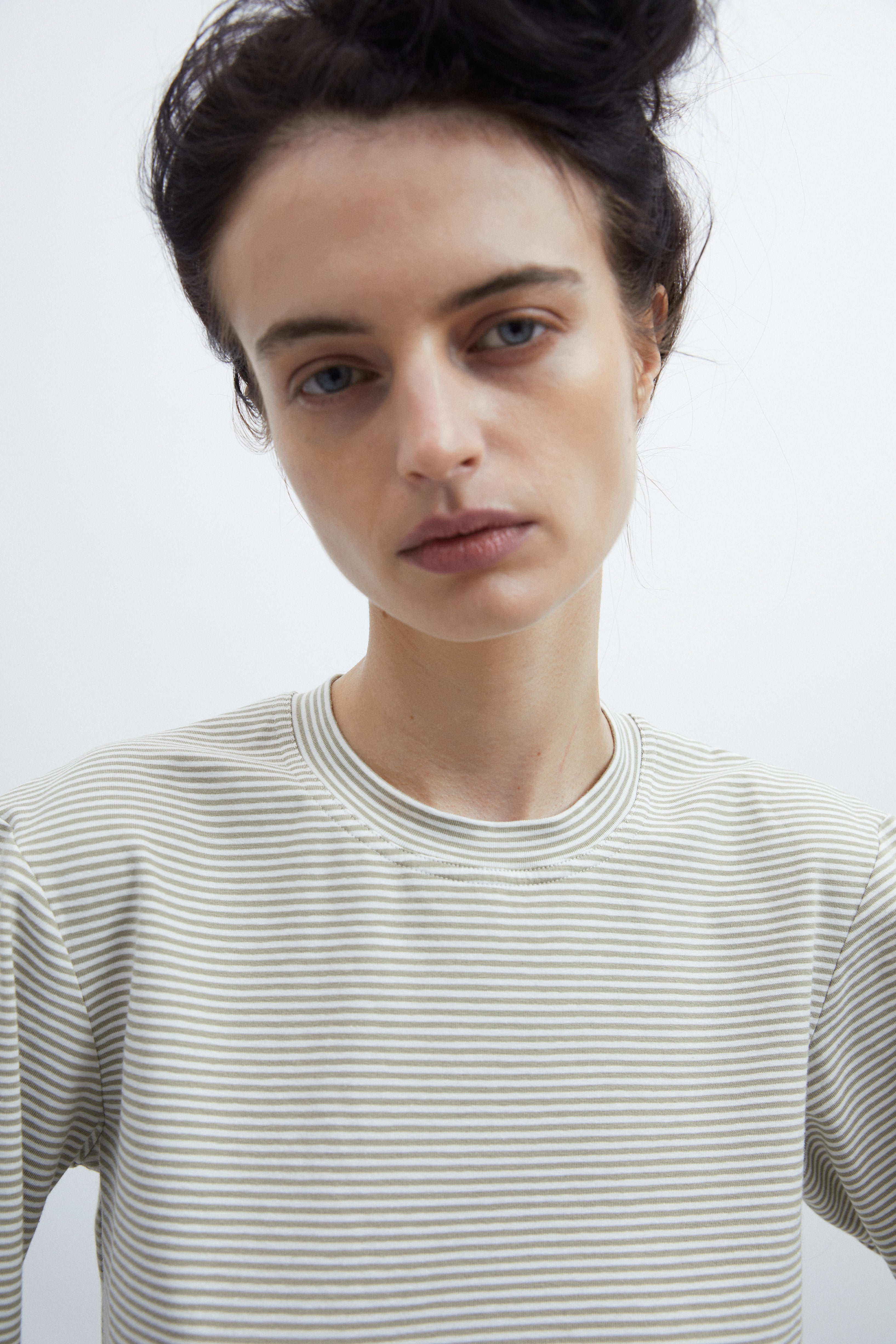 Lærke t-shirt in Green stripe cotton