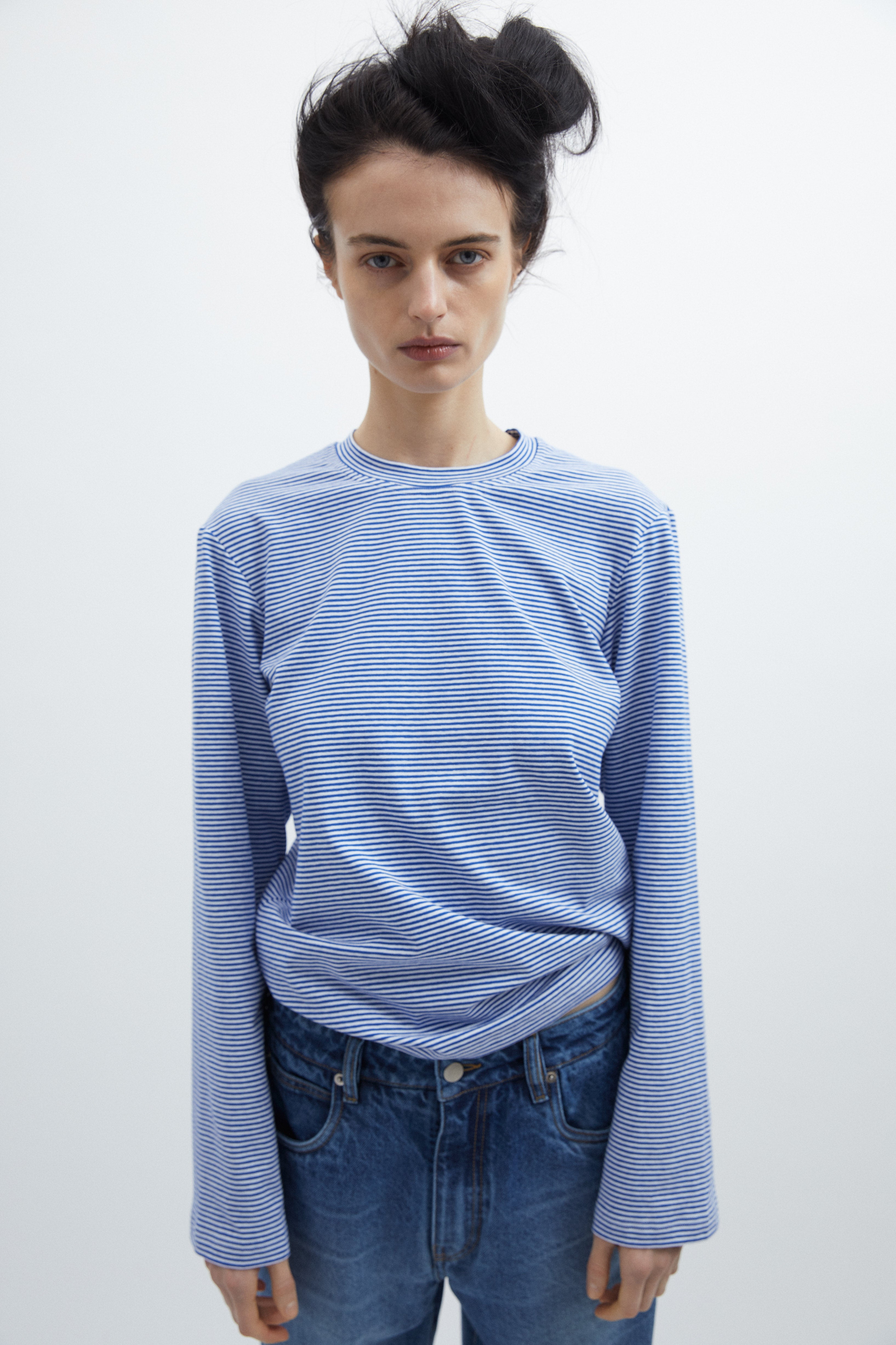 Lærke t-shirt in Blue stripe cotton