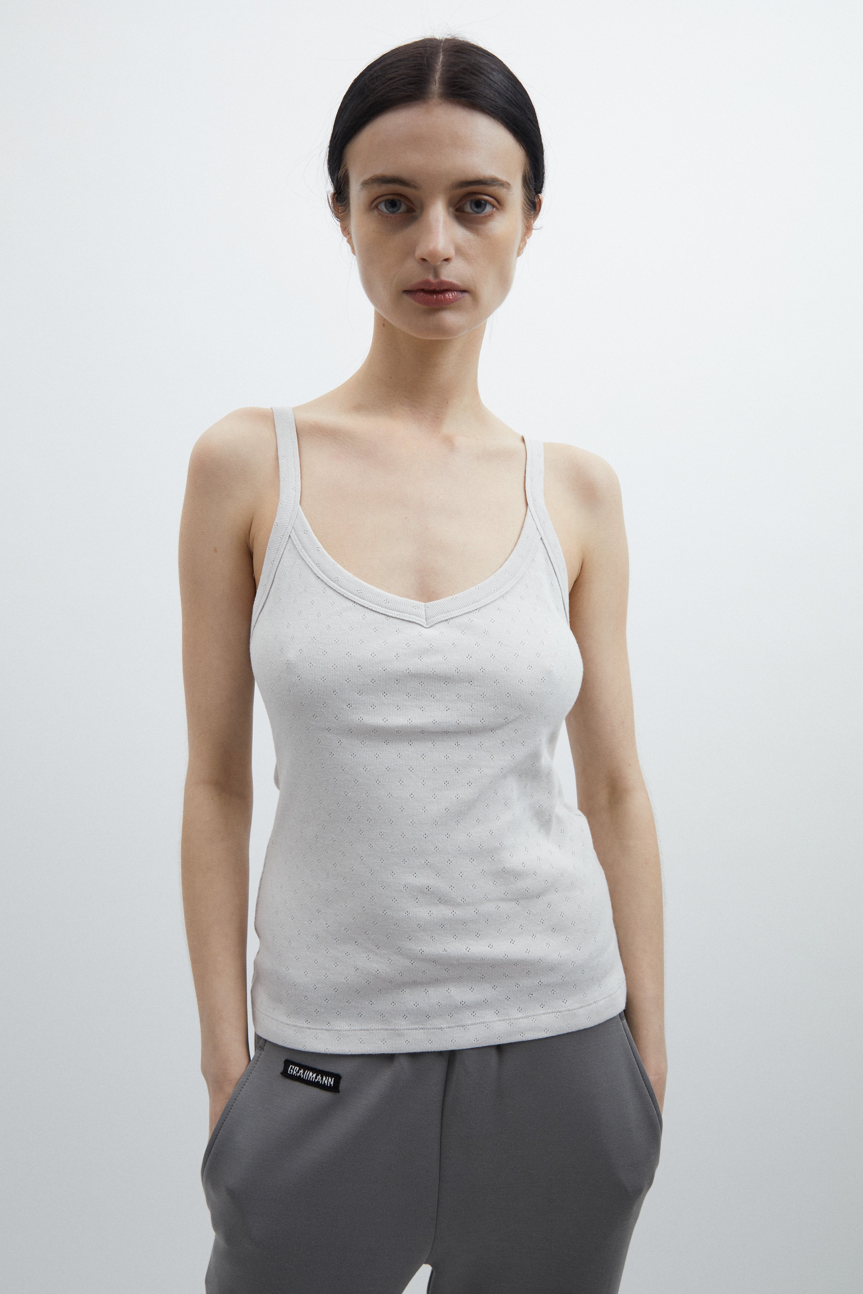 Alma tank top in Grey cotton