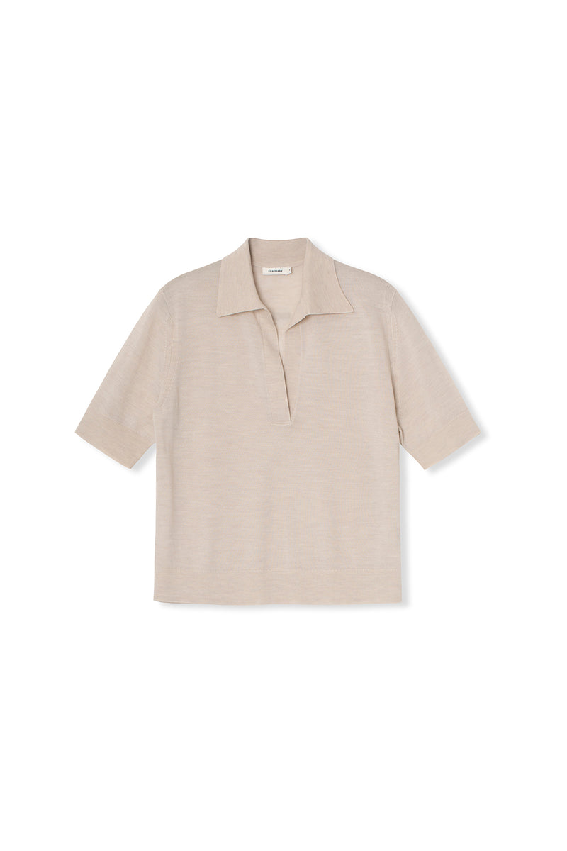 Ida Shirt - Soft Merino Wool - No logo - Nature