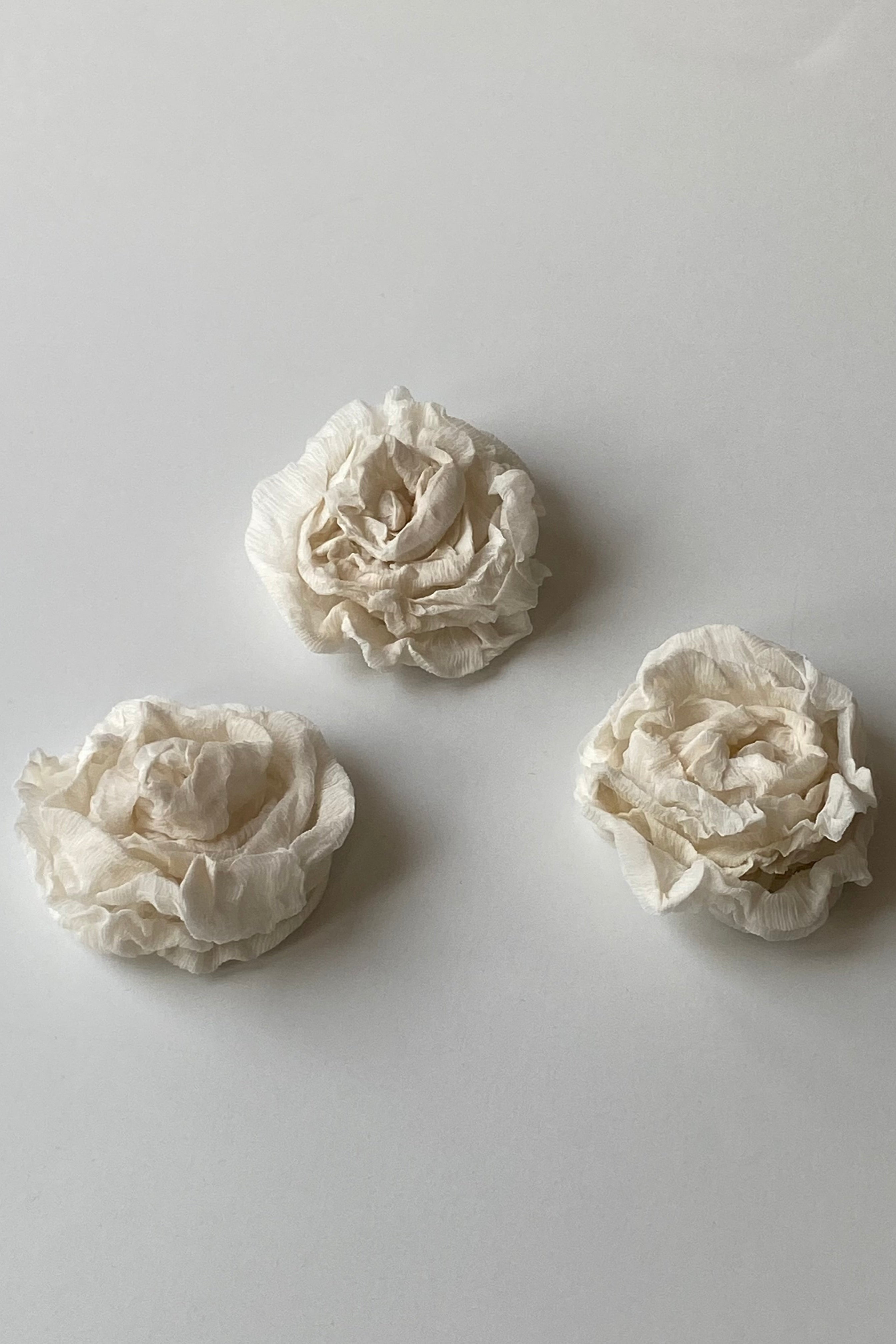 Rose Brooch in Crinkle Silk