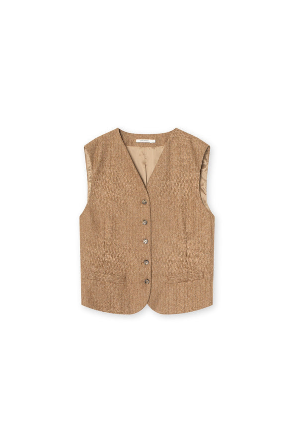 Elma Waistcoat - Cool Wool  - Camel