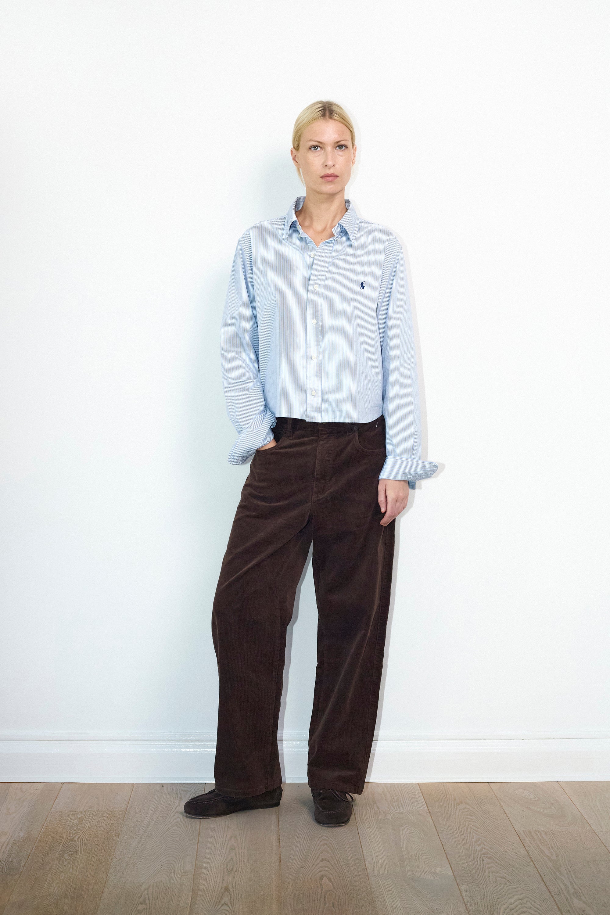 Vintage shirt in Blue small stripes